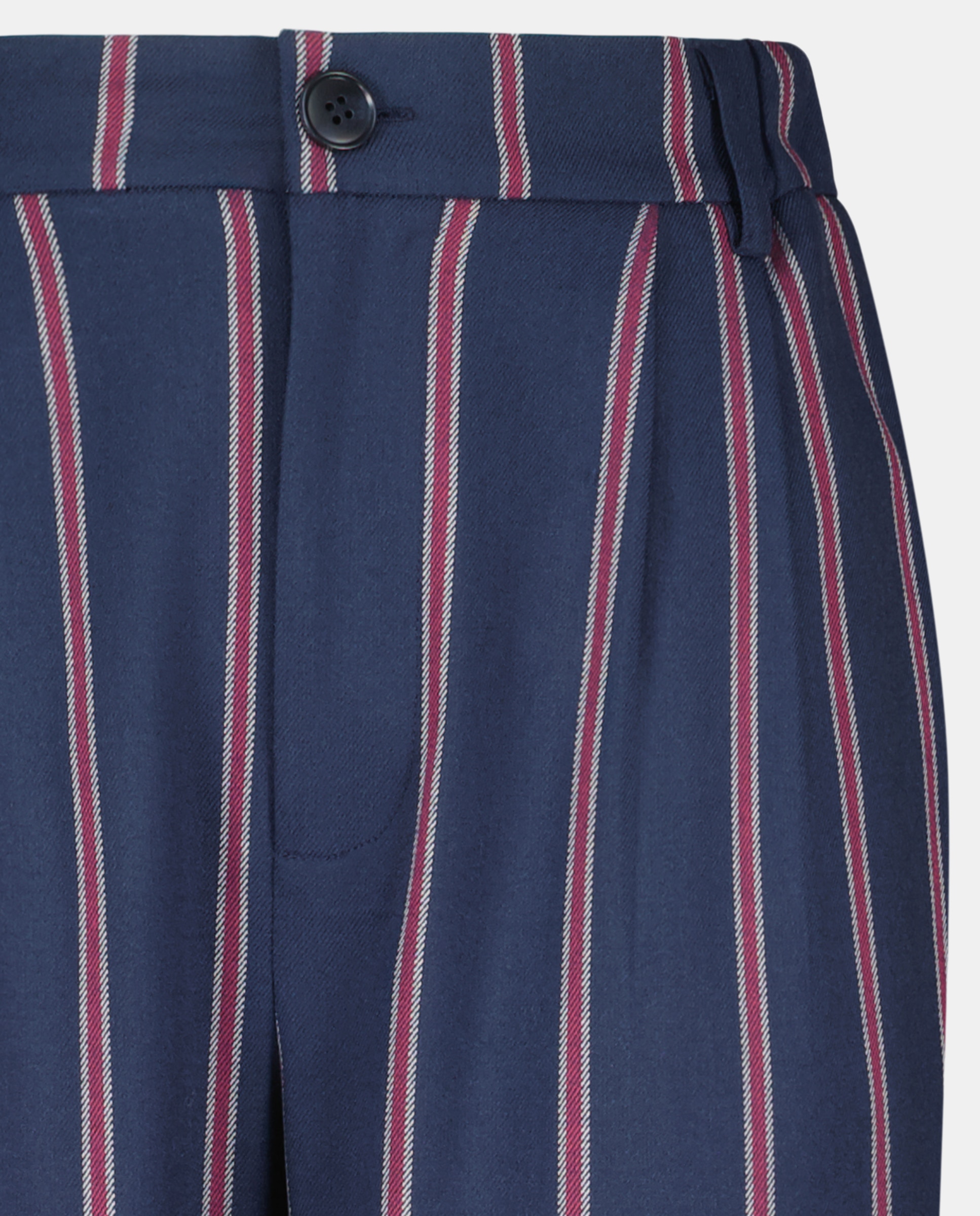 Pantalón de mujer sastrero de rayas total look Azul-5