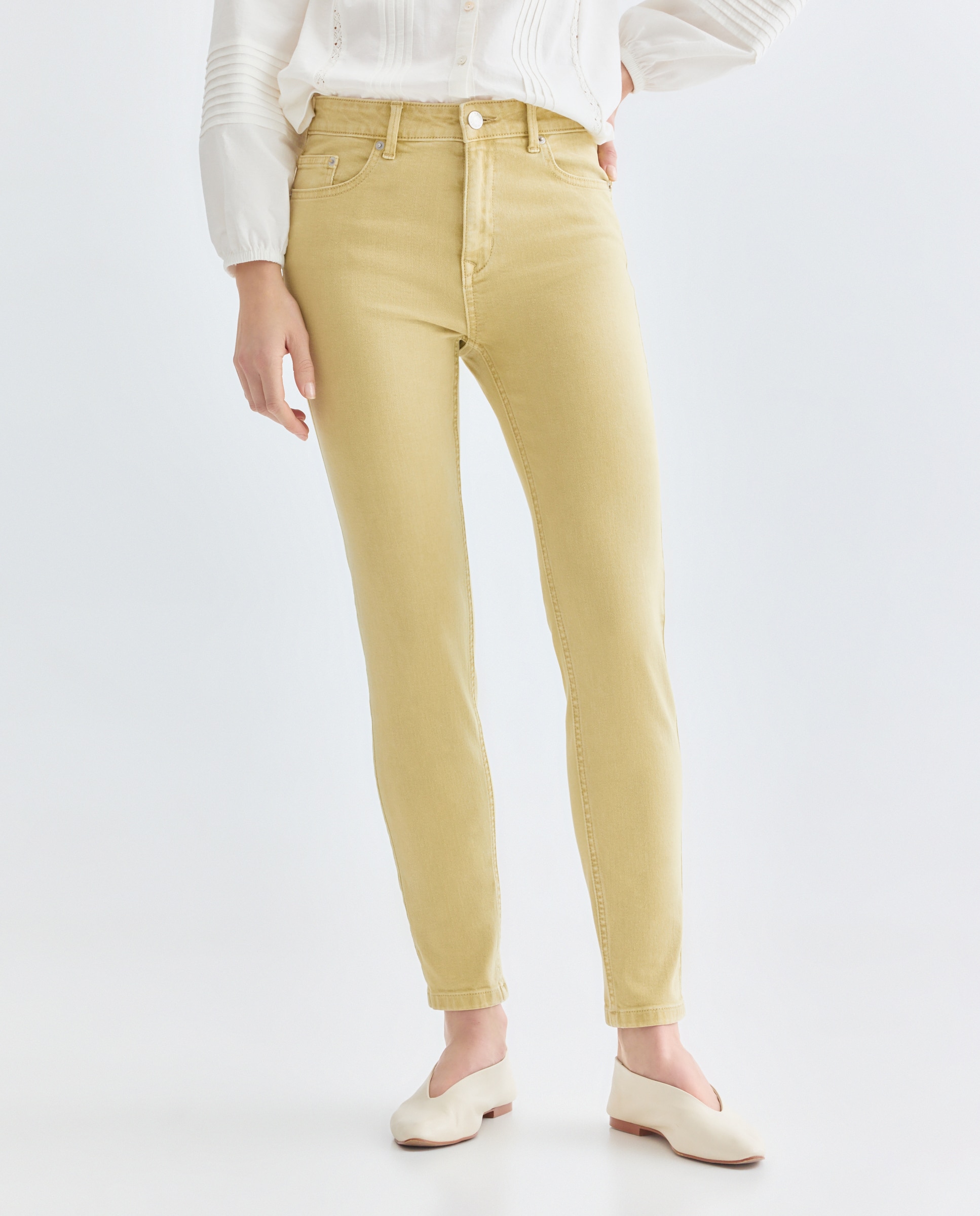 Pantalón de mujer skinny Verde claro-2