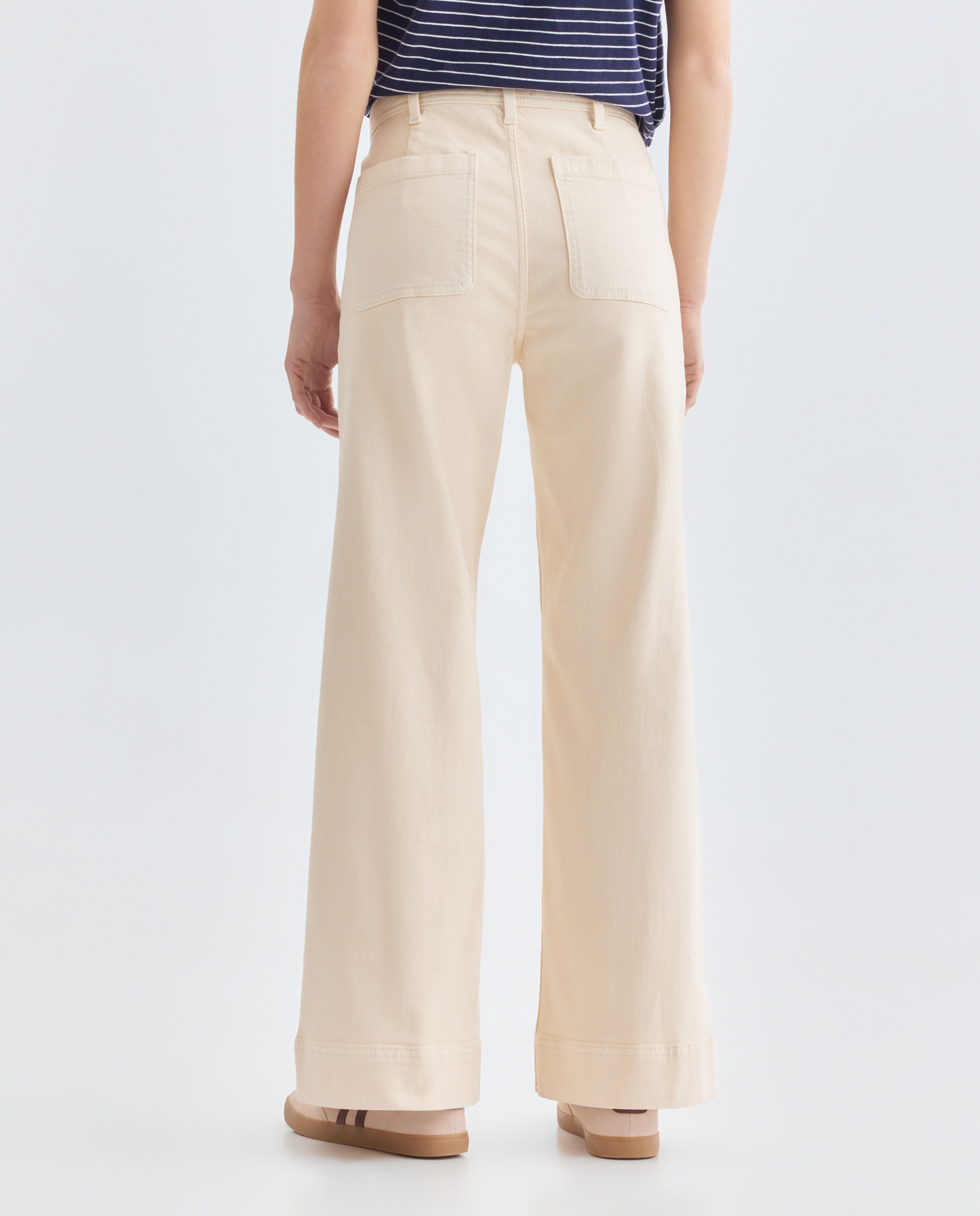 Pantalón de mujer wide-leg con bolsillos 120 Crudo-3