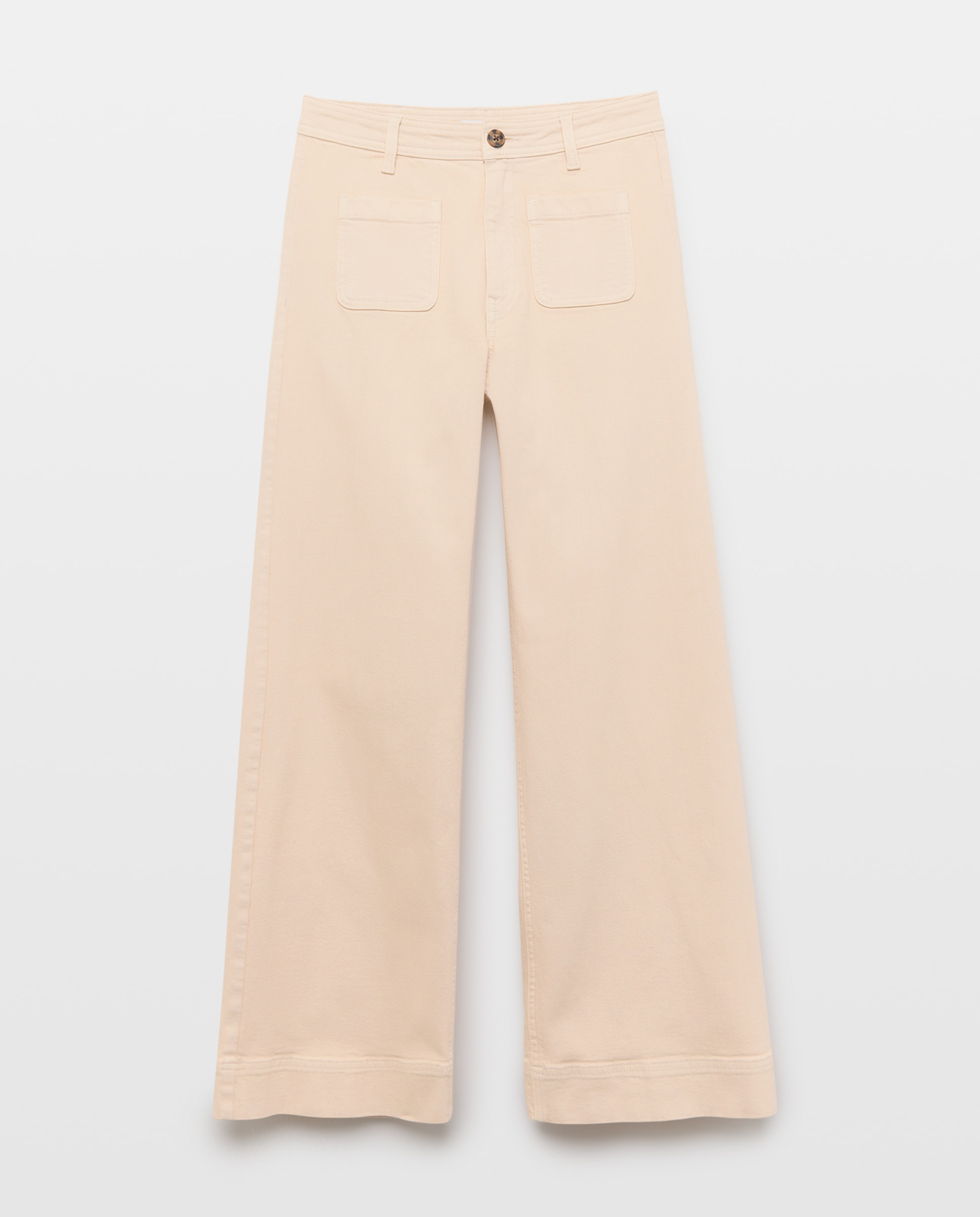 Pantalón de mujer wide-leg con bolsillos 120 Crudo-4
