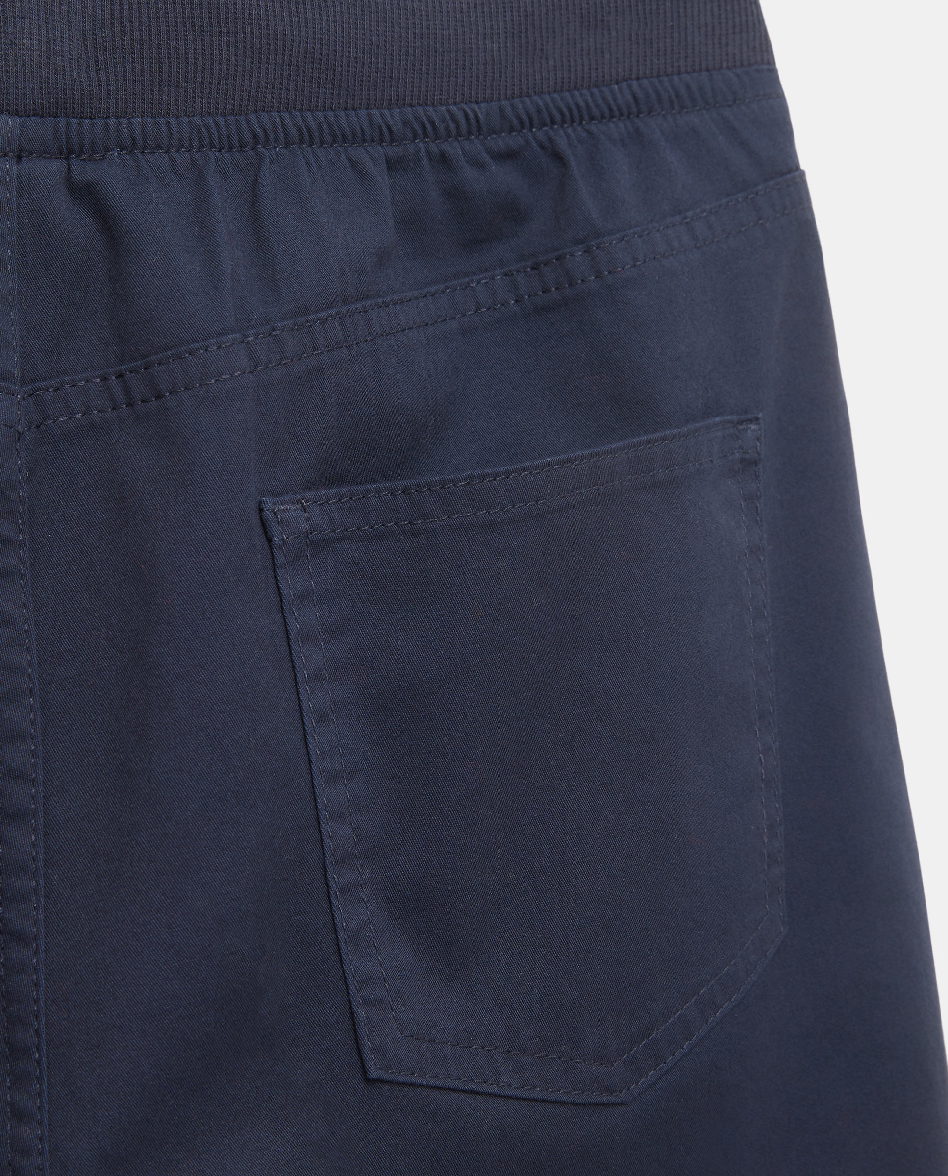 Pantalón largo con goma elástica de mujer Marino-5