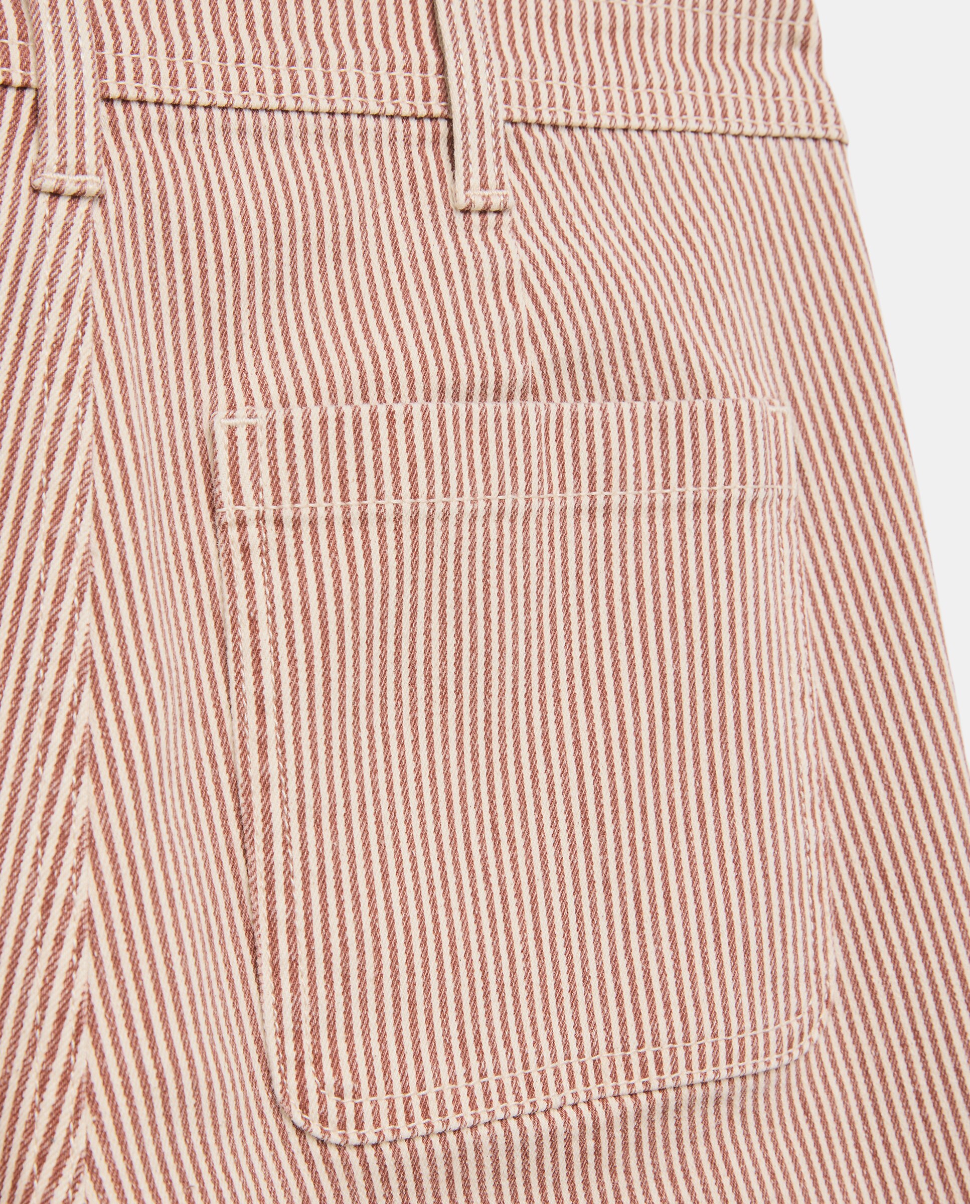 Pantalón de mujer wide-leg de rayas con bolsillos Marrón-5