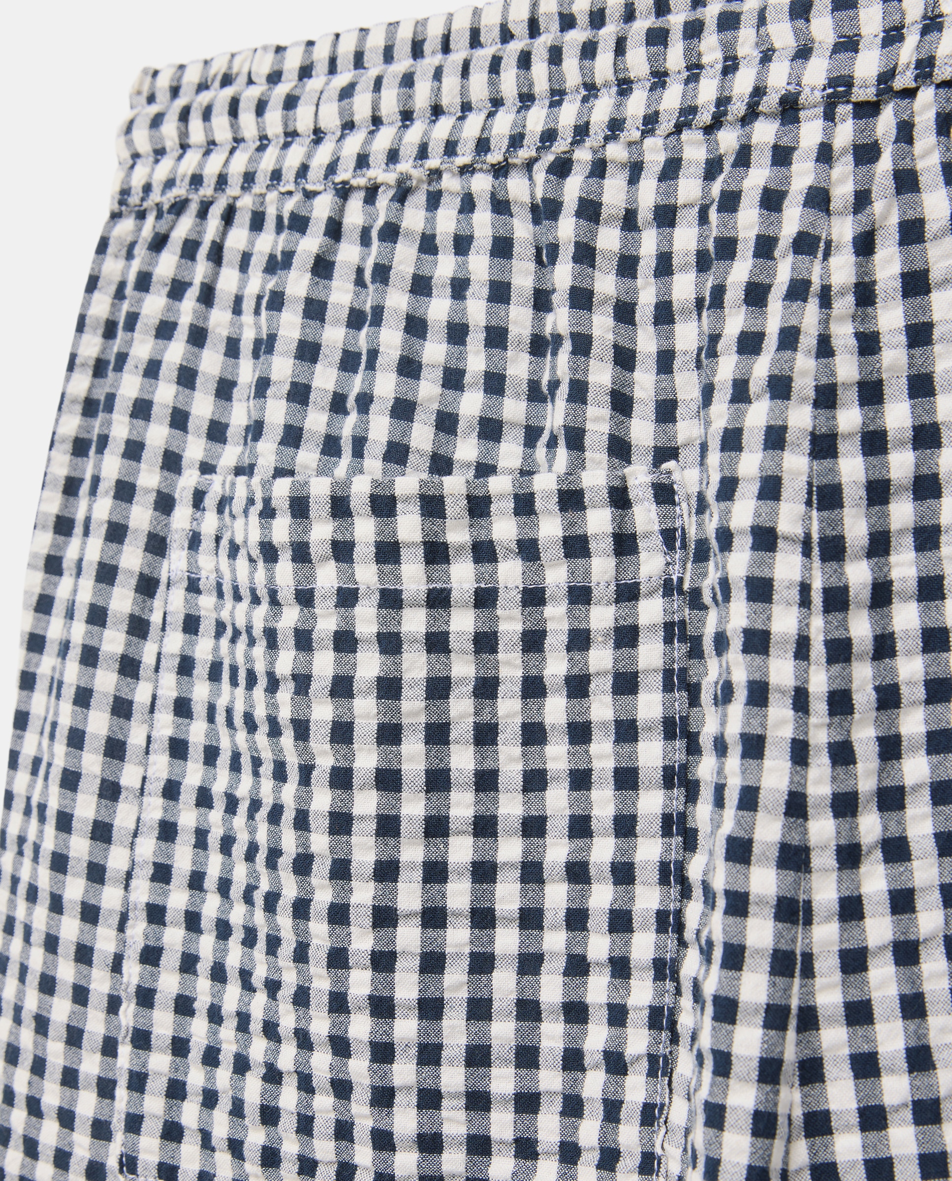 Pantalón de mujer de algodón vichy Azul-5