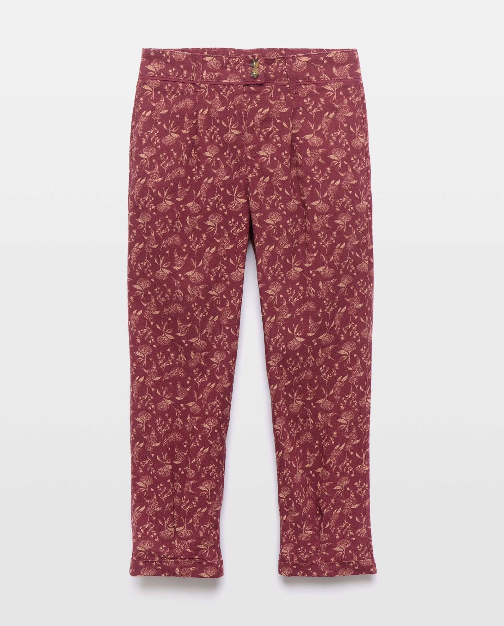 Pantalón de mujer de flores total look 200 Rosa-4