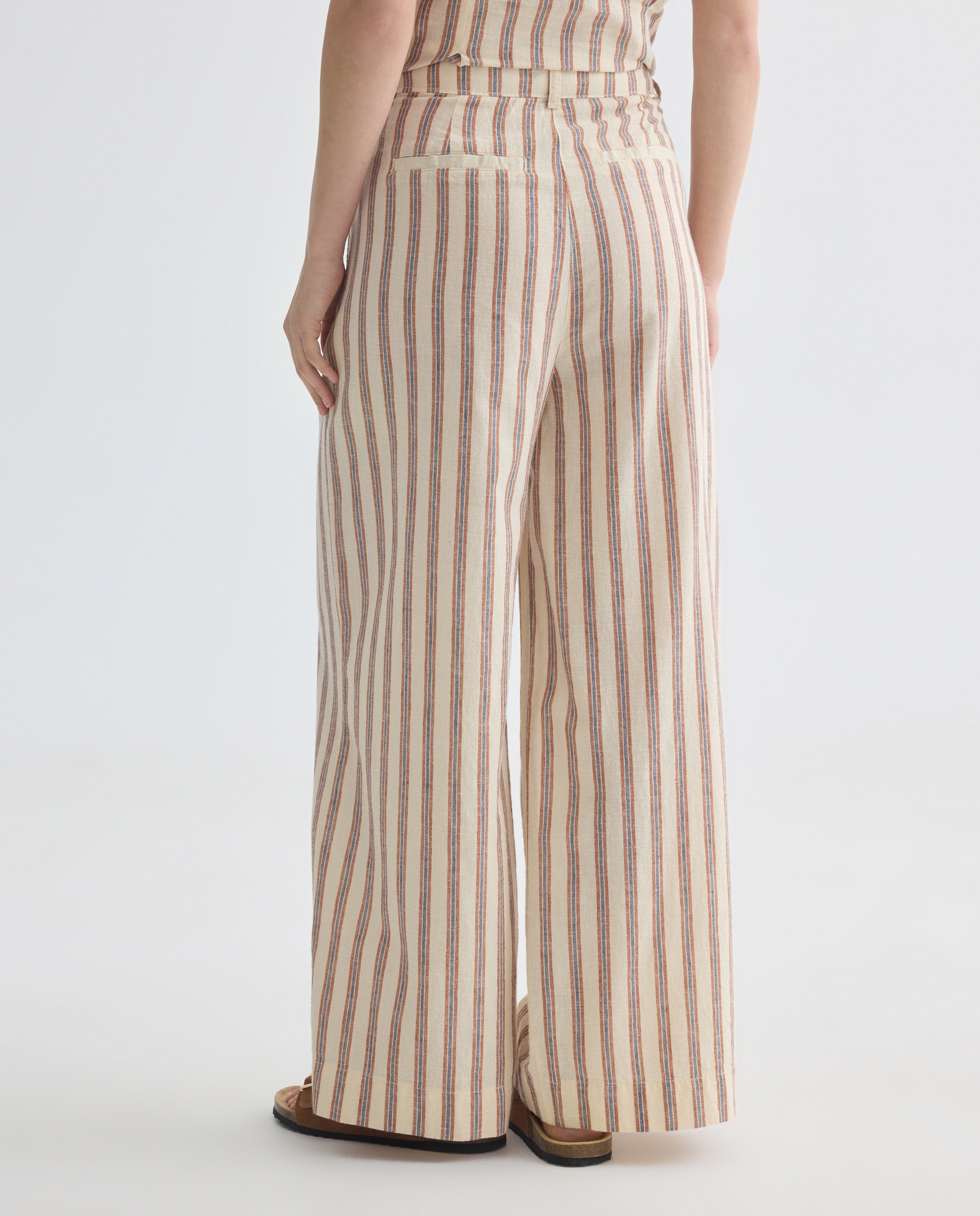 Pantalón de mujer de rayas total look Azul marino-3