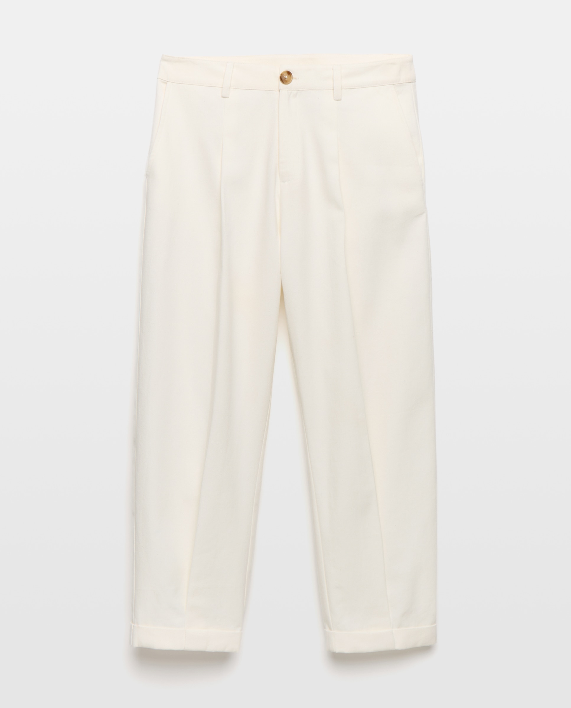 Pantalón de mujer pinzas 120 Crudo-4