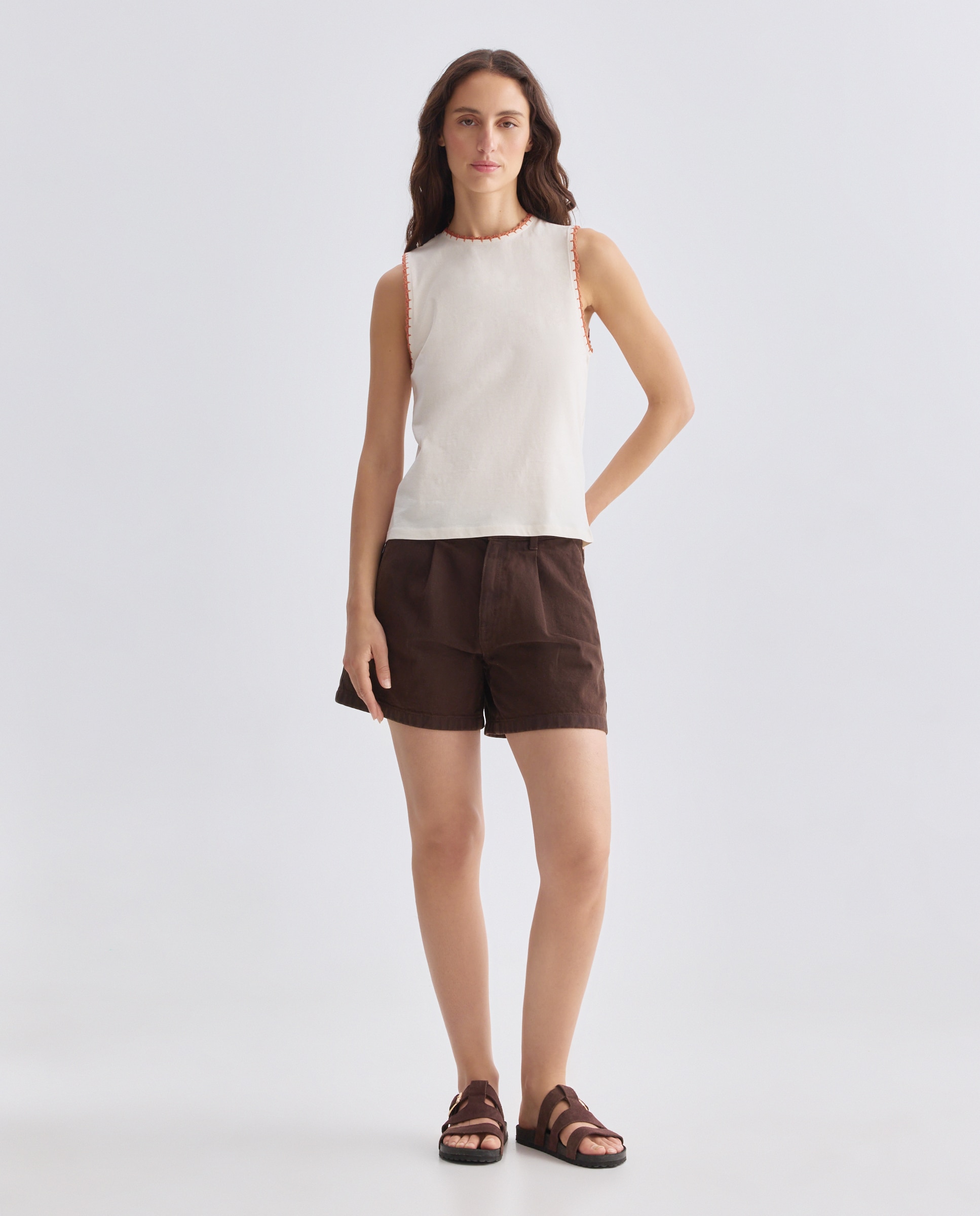 Short de mujer con pinzas Multicolor-1