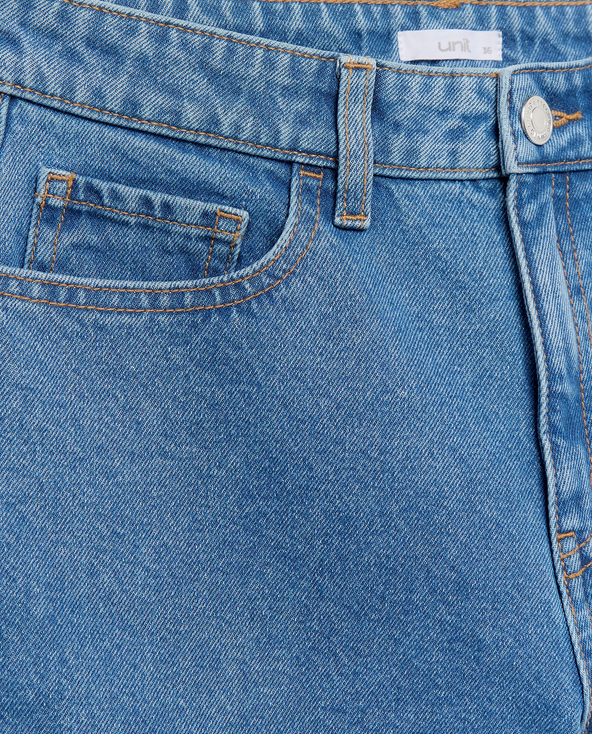 Short de mujer denim mom fit Azul pálido-5