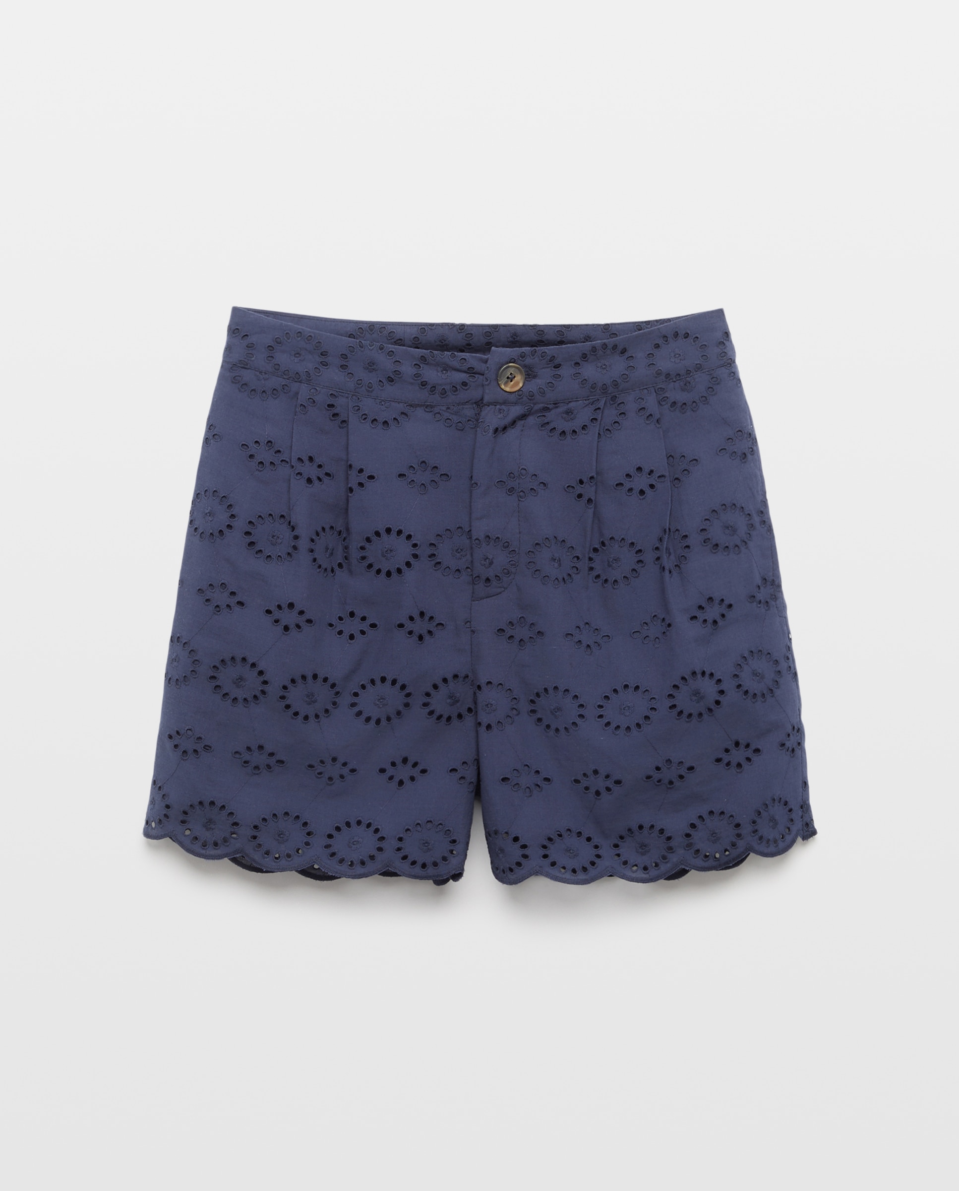 Short de mujer bordado total look Azul marino-4