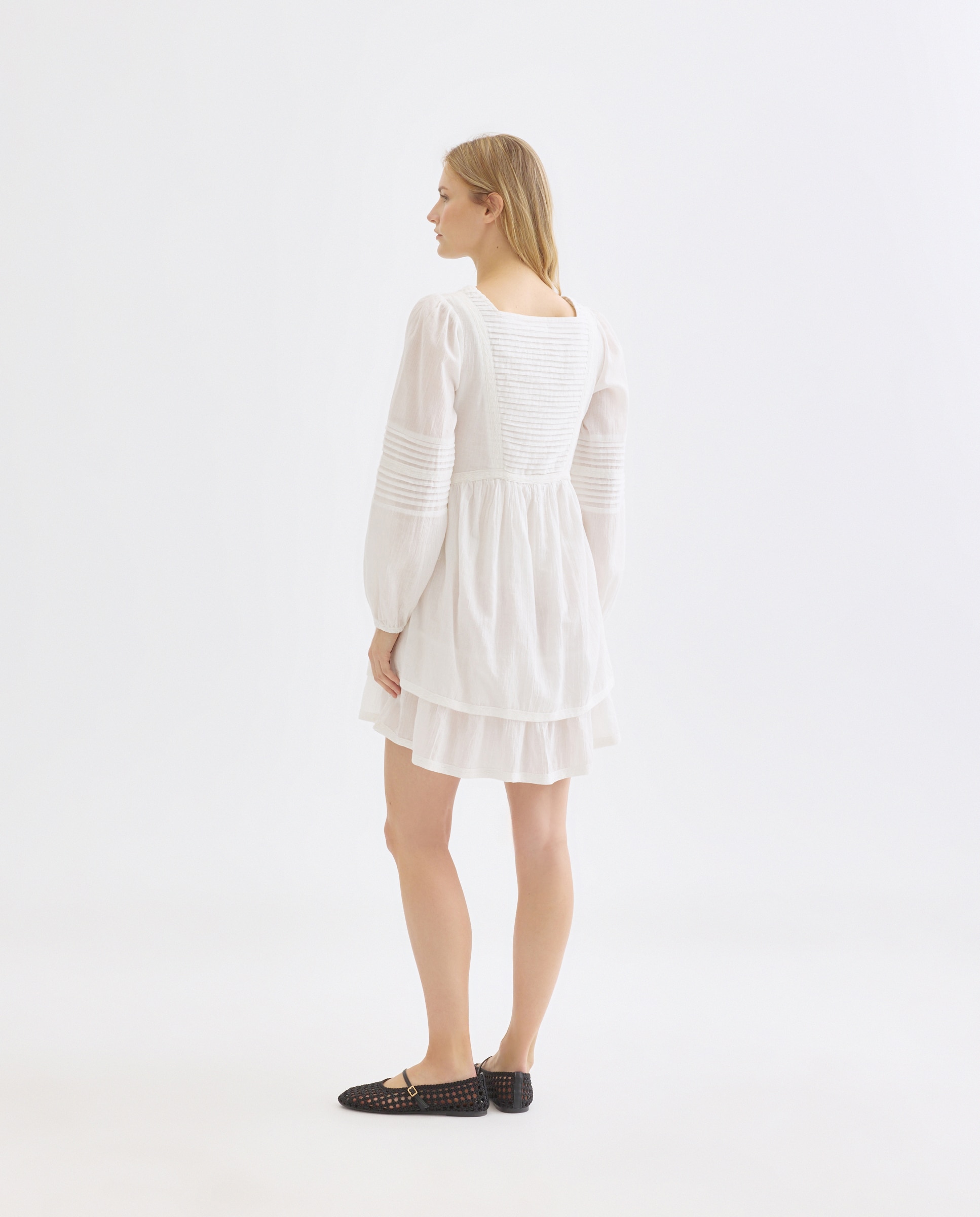 Vestido de mujer romántico corto 120 Crudo-3