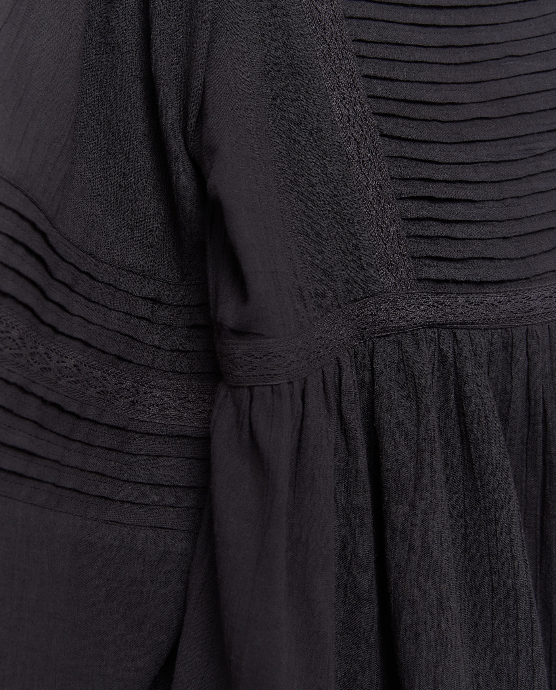 Vestido romántico de mujer corto Negro-5