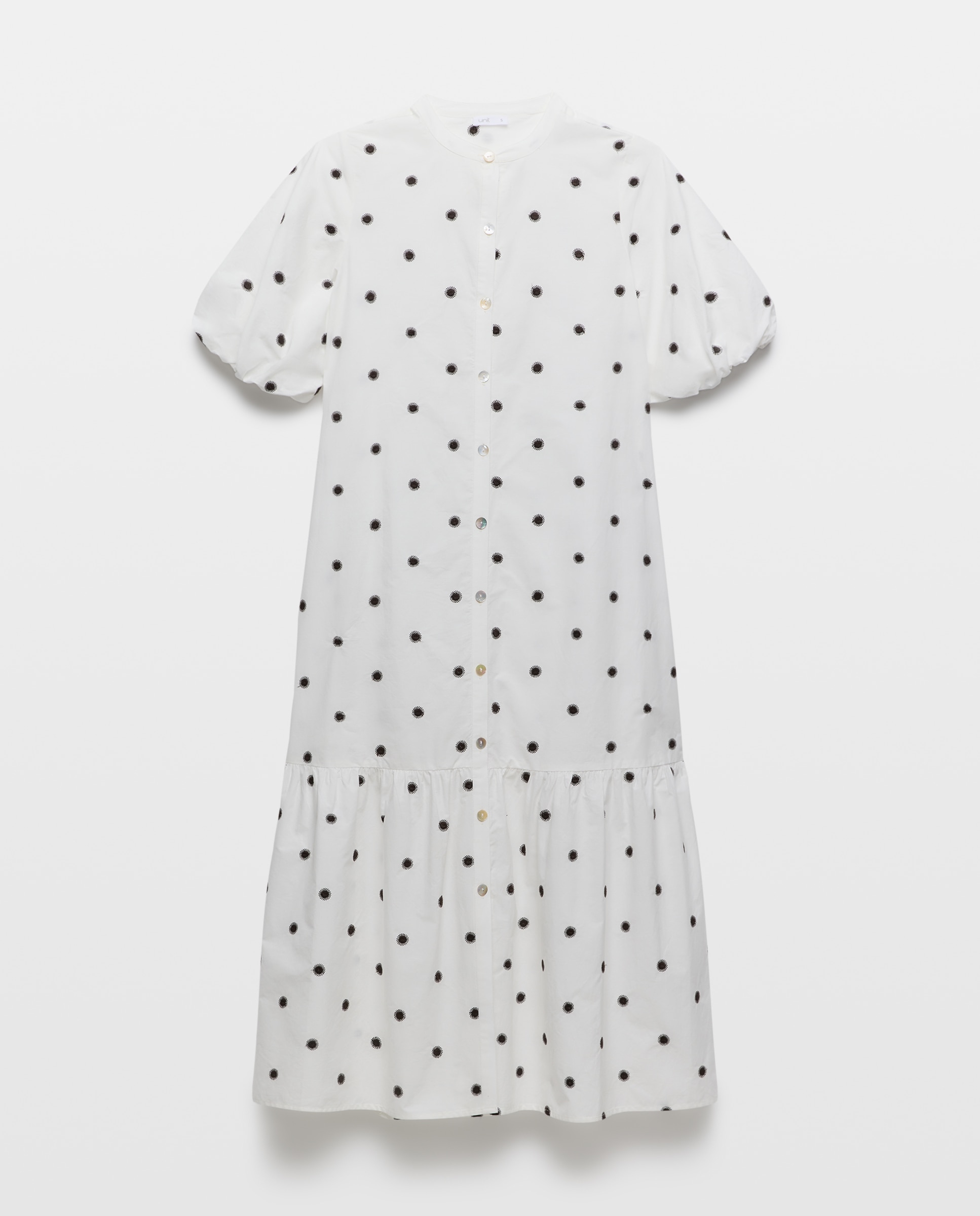 Vestido bordado de mujer Blanco-4