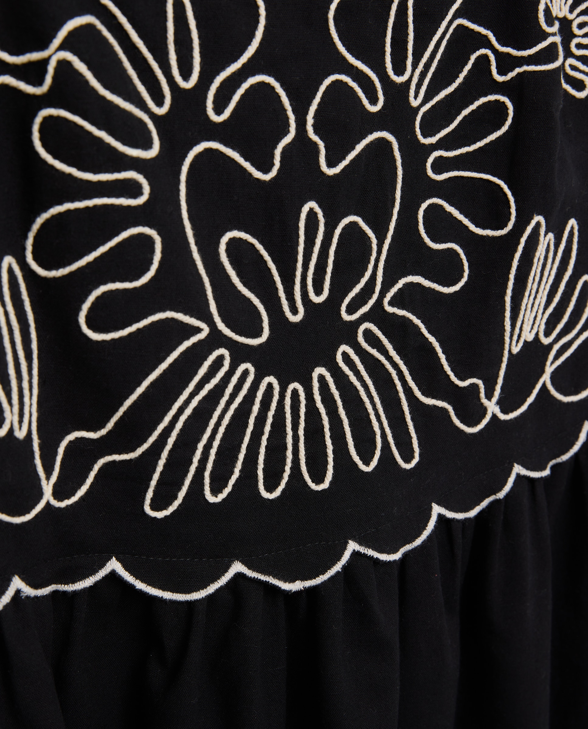 Vestido de mujer con pechera bordada Negro-6