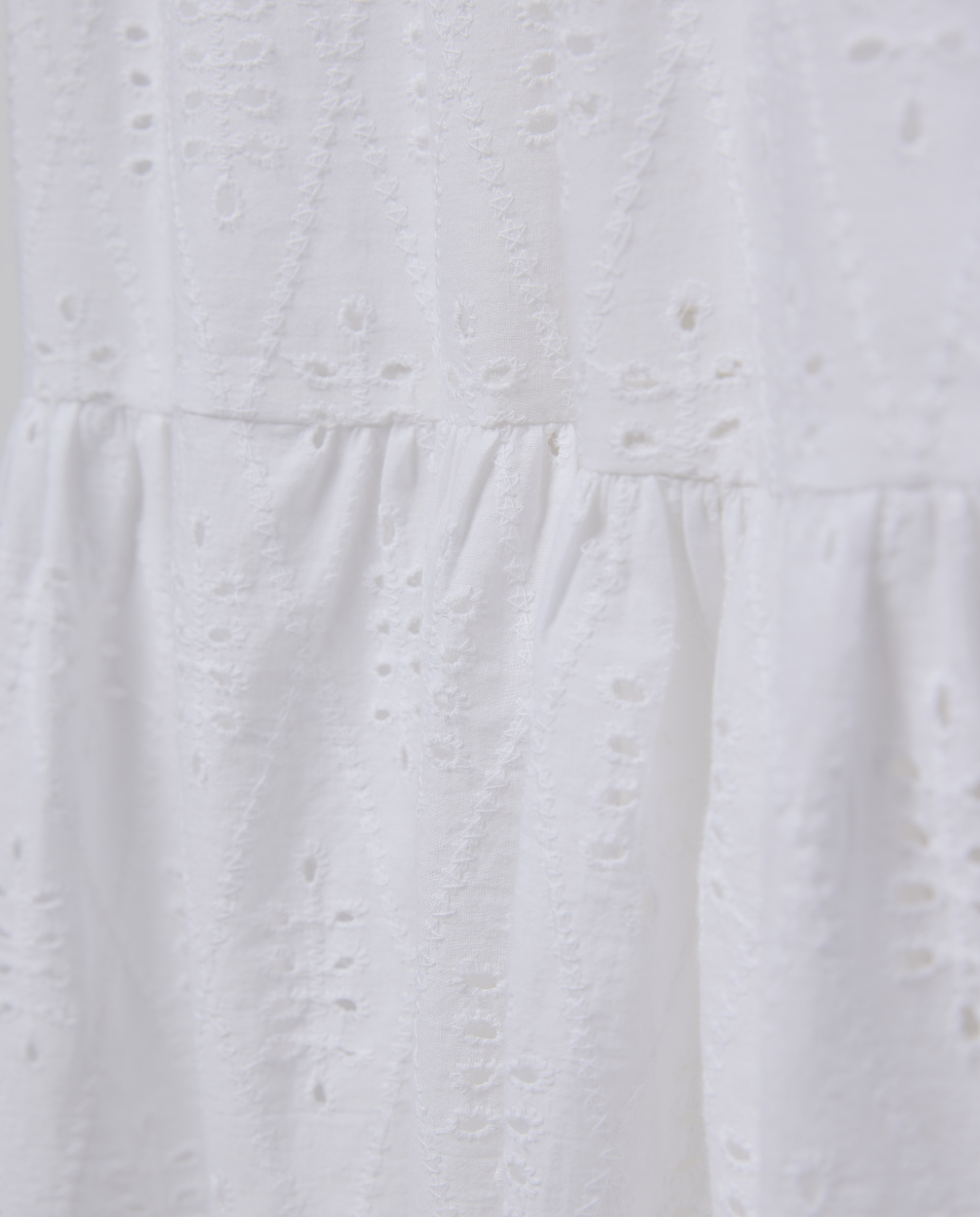 Vestido de mujer bordado con escote cuadrado Blanco roto-5