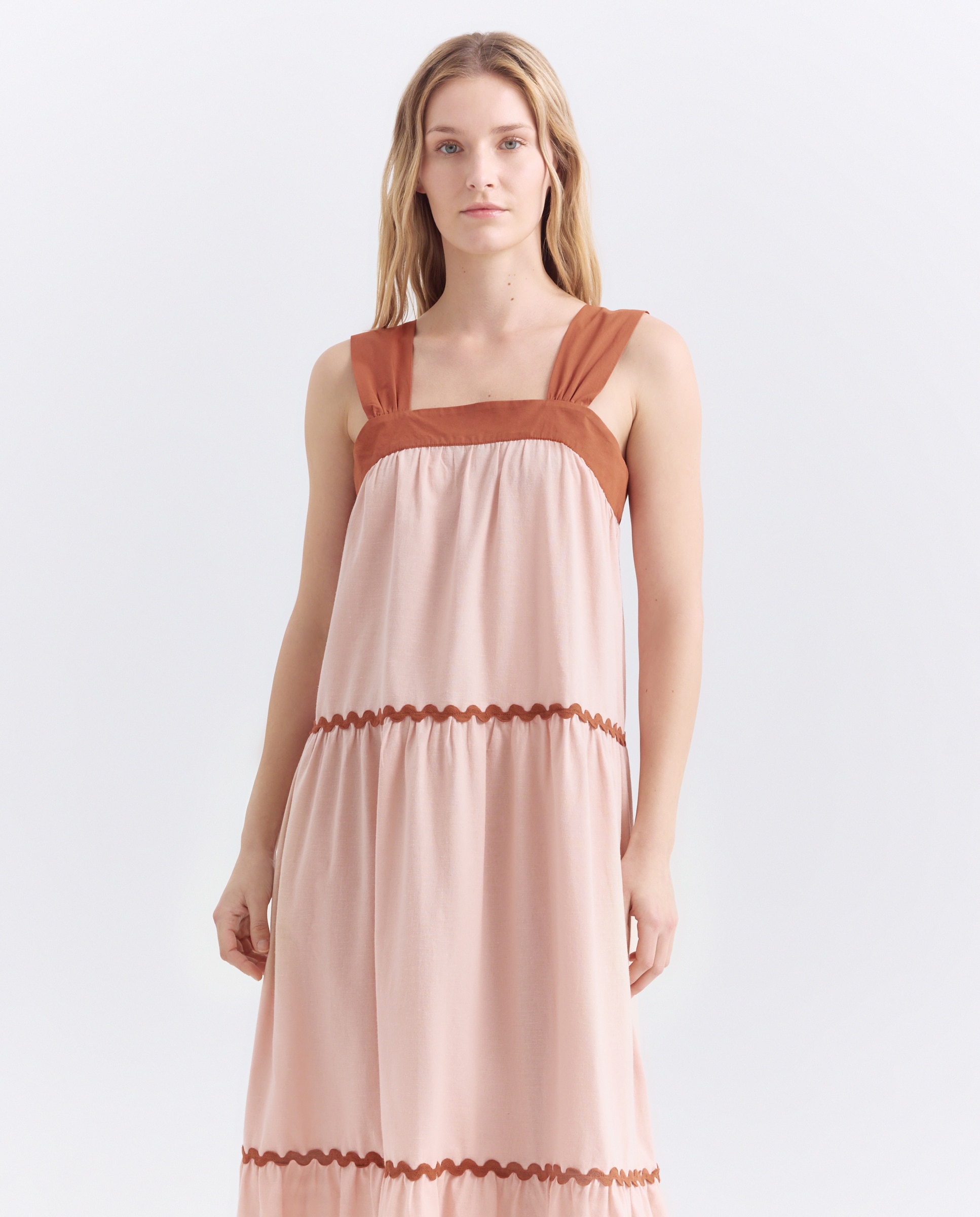 Vestido de mujer con contrastes 200 Rosa-1
