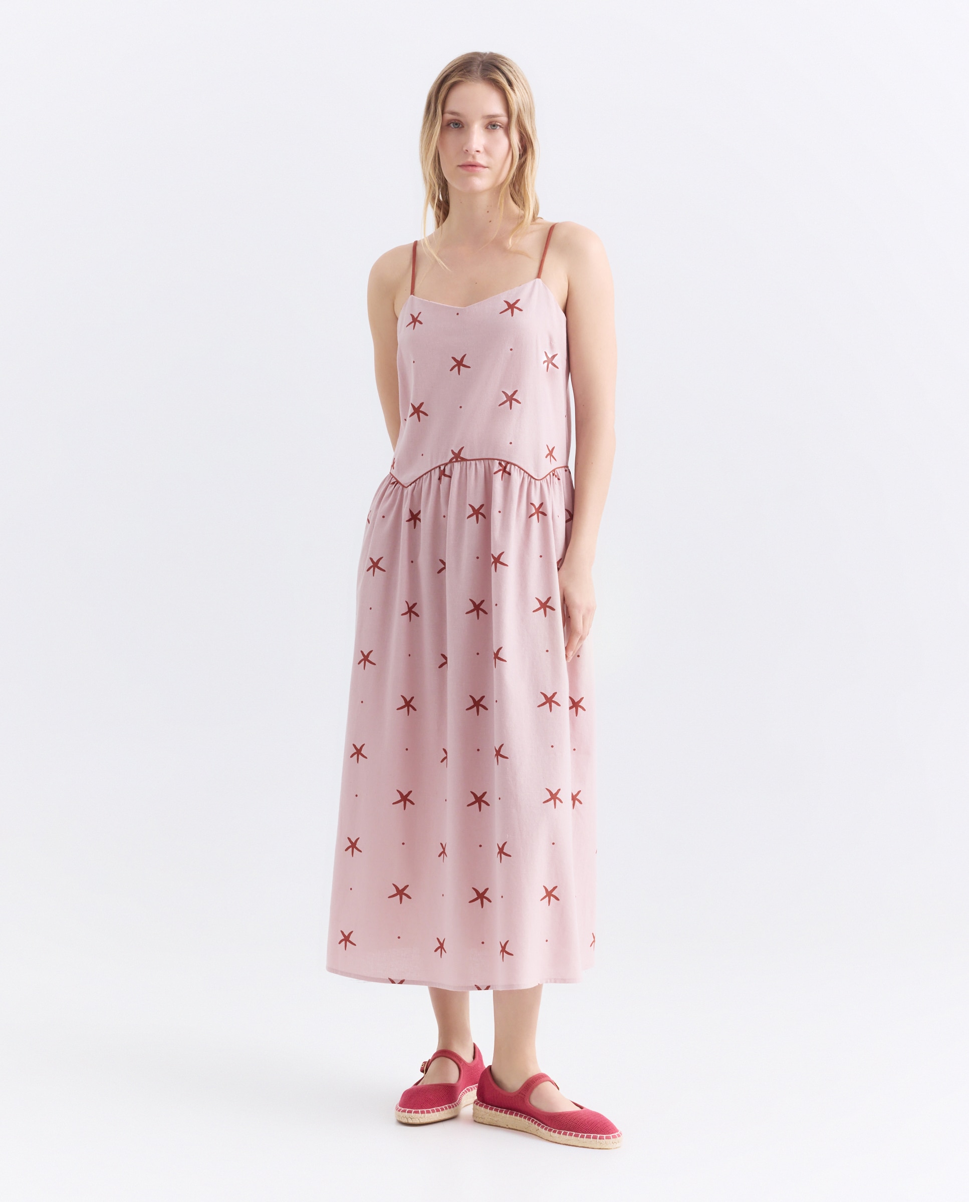 Imagen 0 de Vestido de mujer estampado con lino