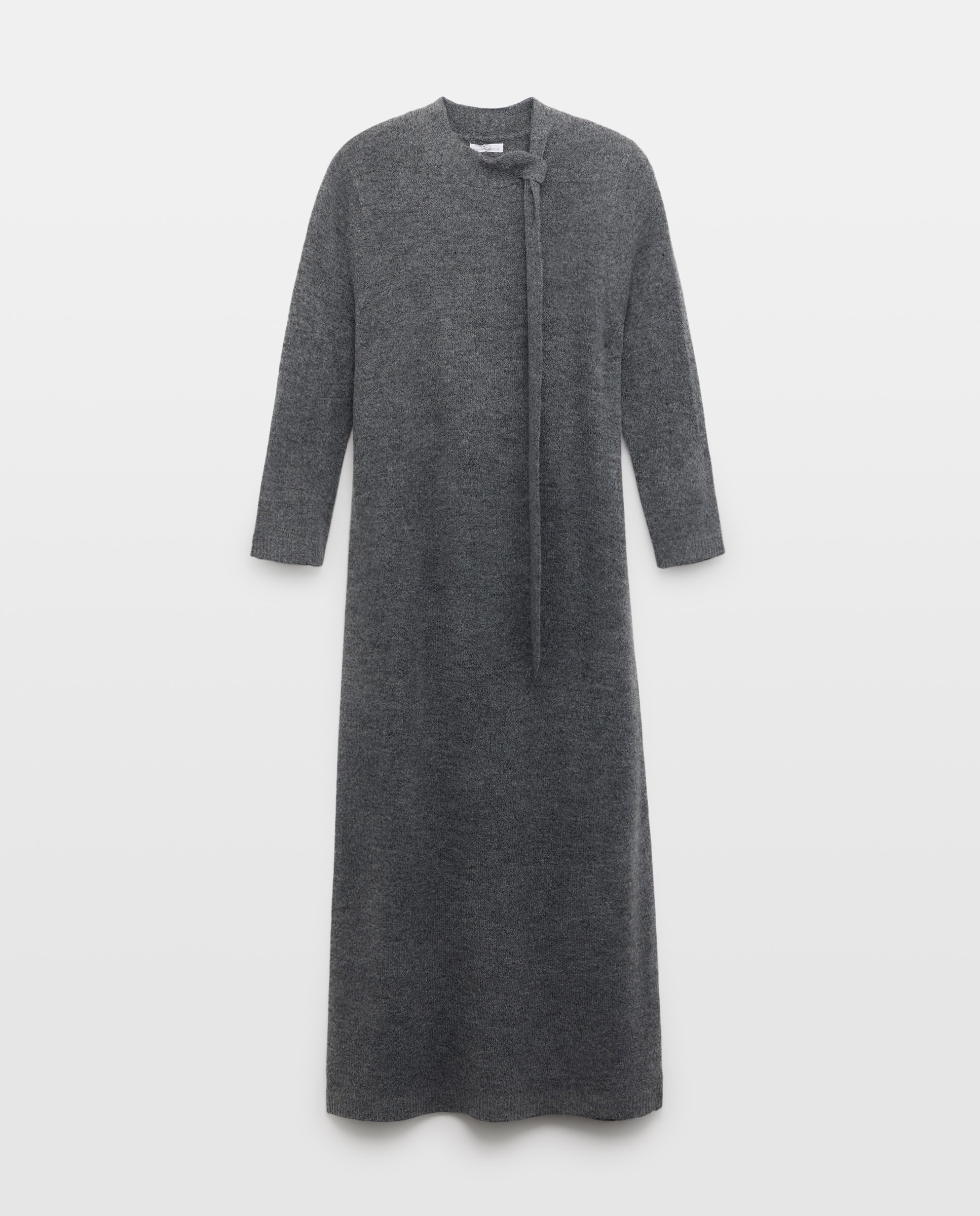 Vestido de mujer con lazada y manga francesa 830 Antracita-4