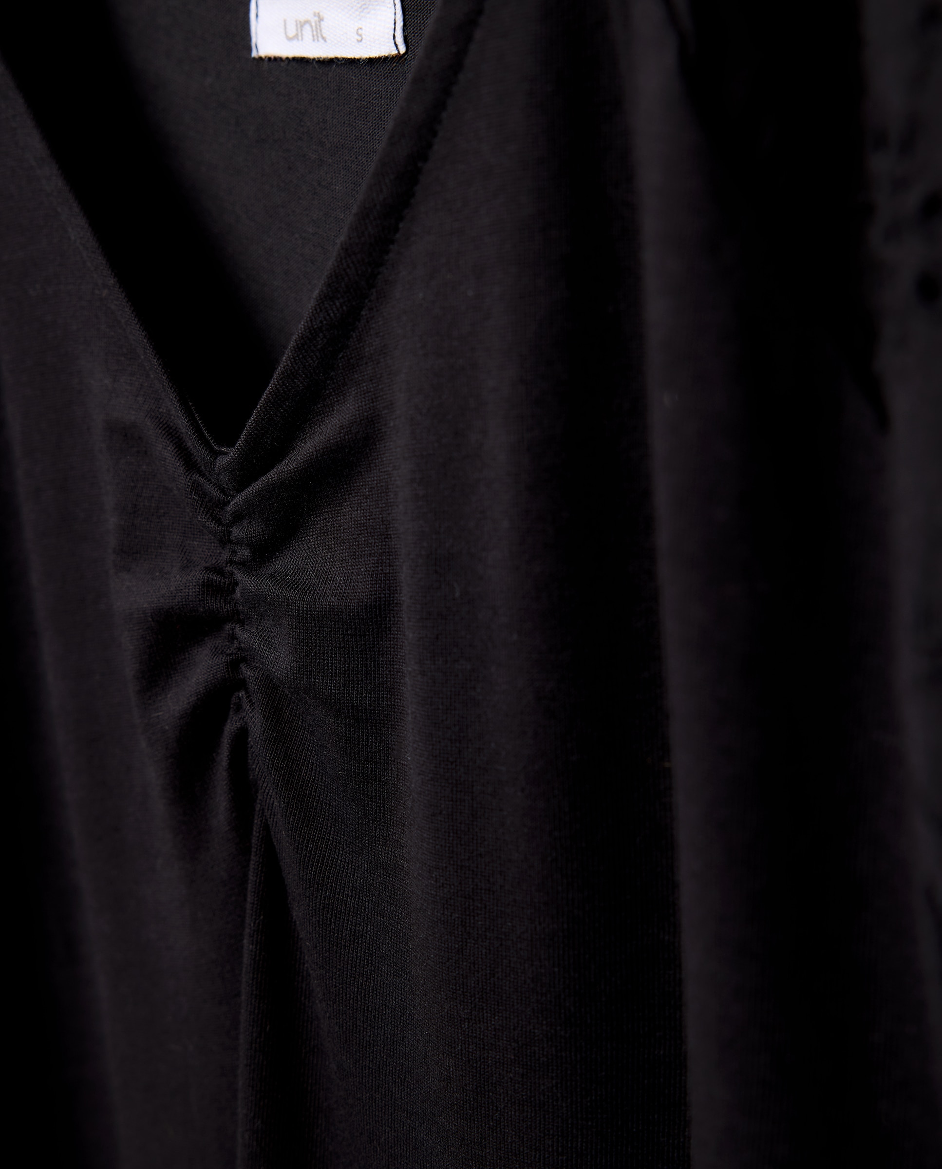Vestido de mujer de algodón con mangas schiffly Negro-5