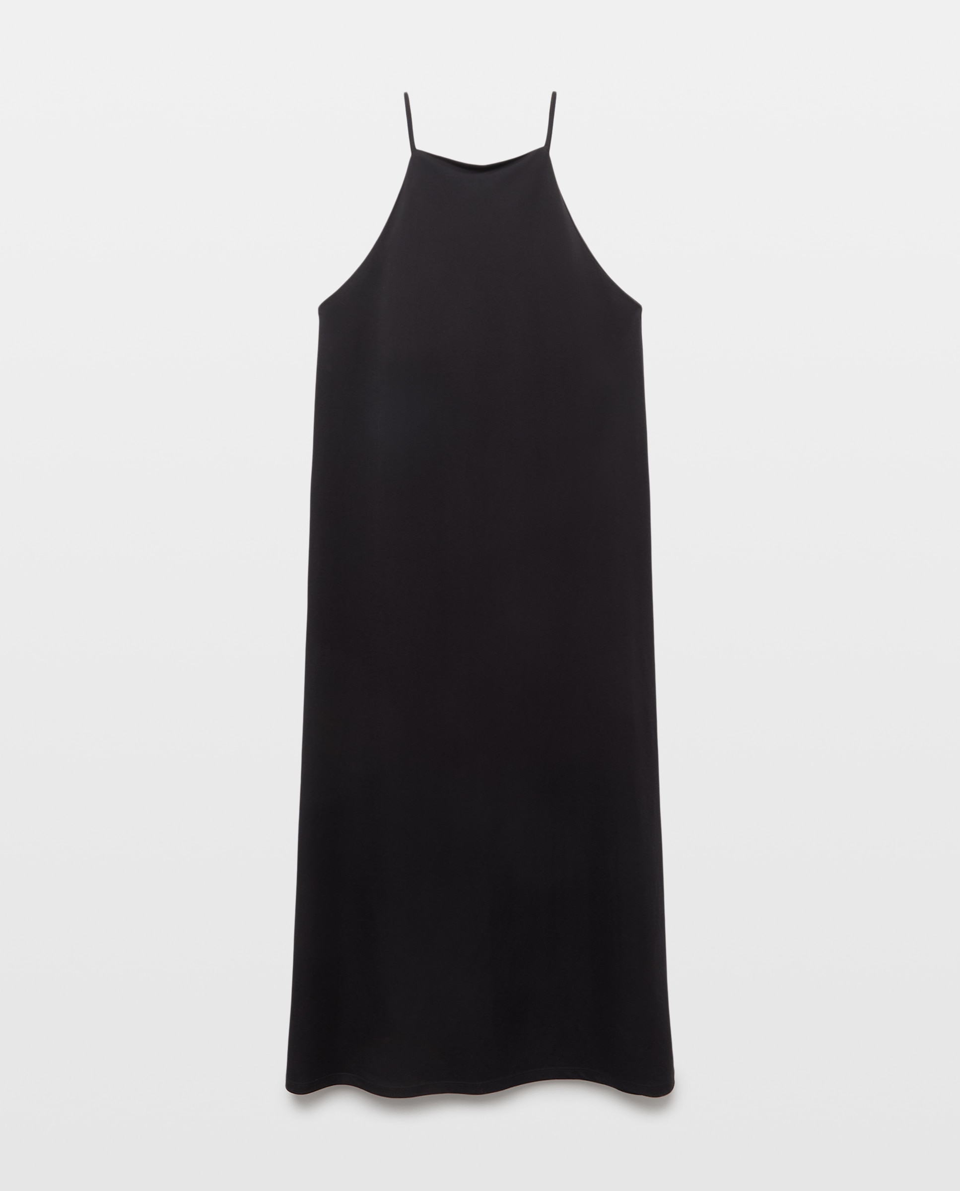 Vestido de mujer cuello halter tirante fino Negro-4