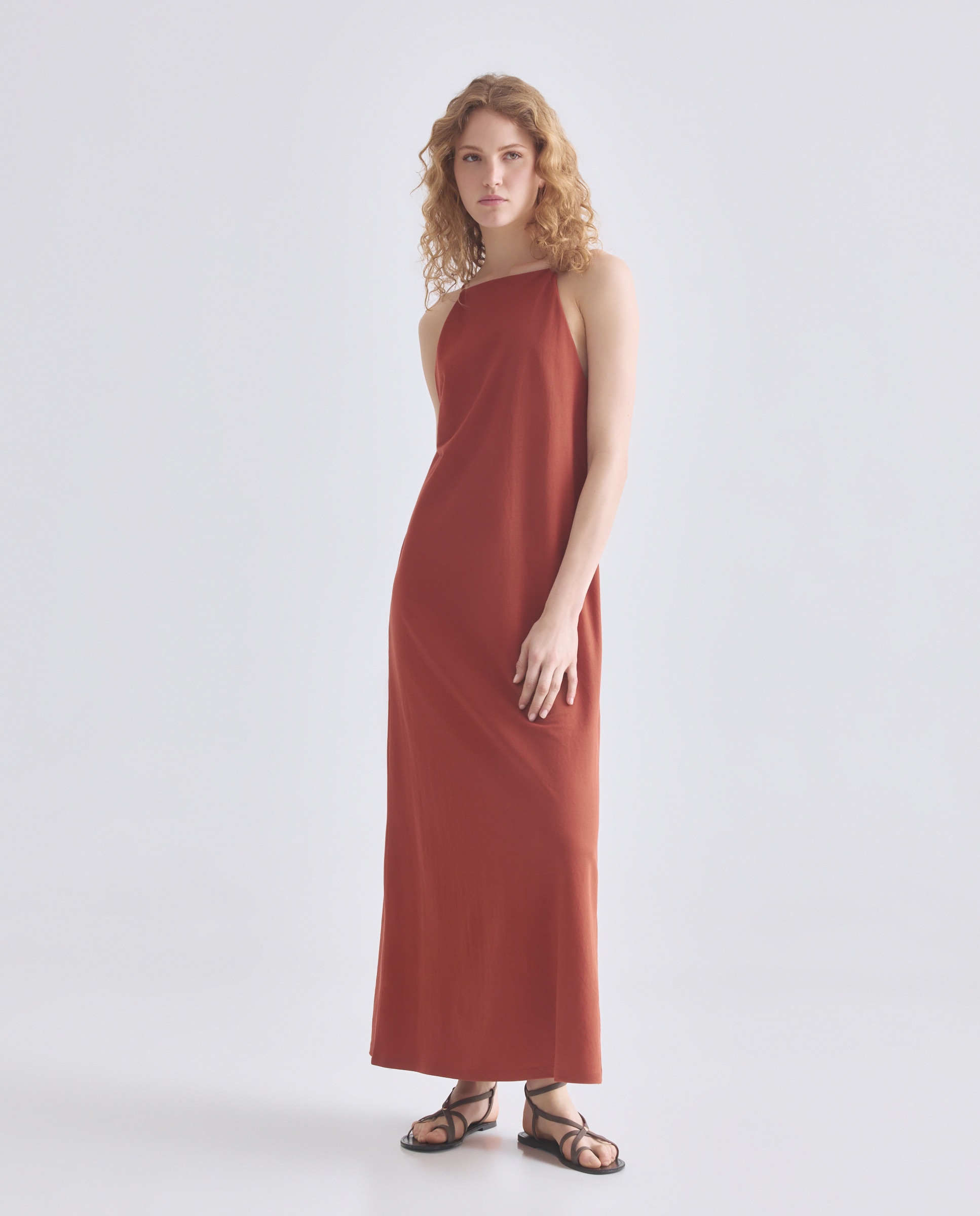 Vestido de mujer cuello halter tirante fino Toffee-1