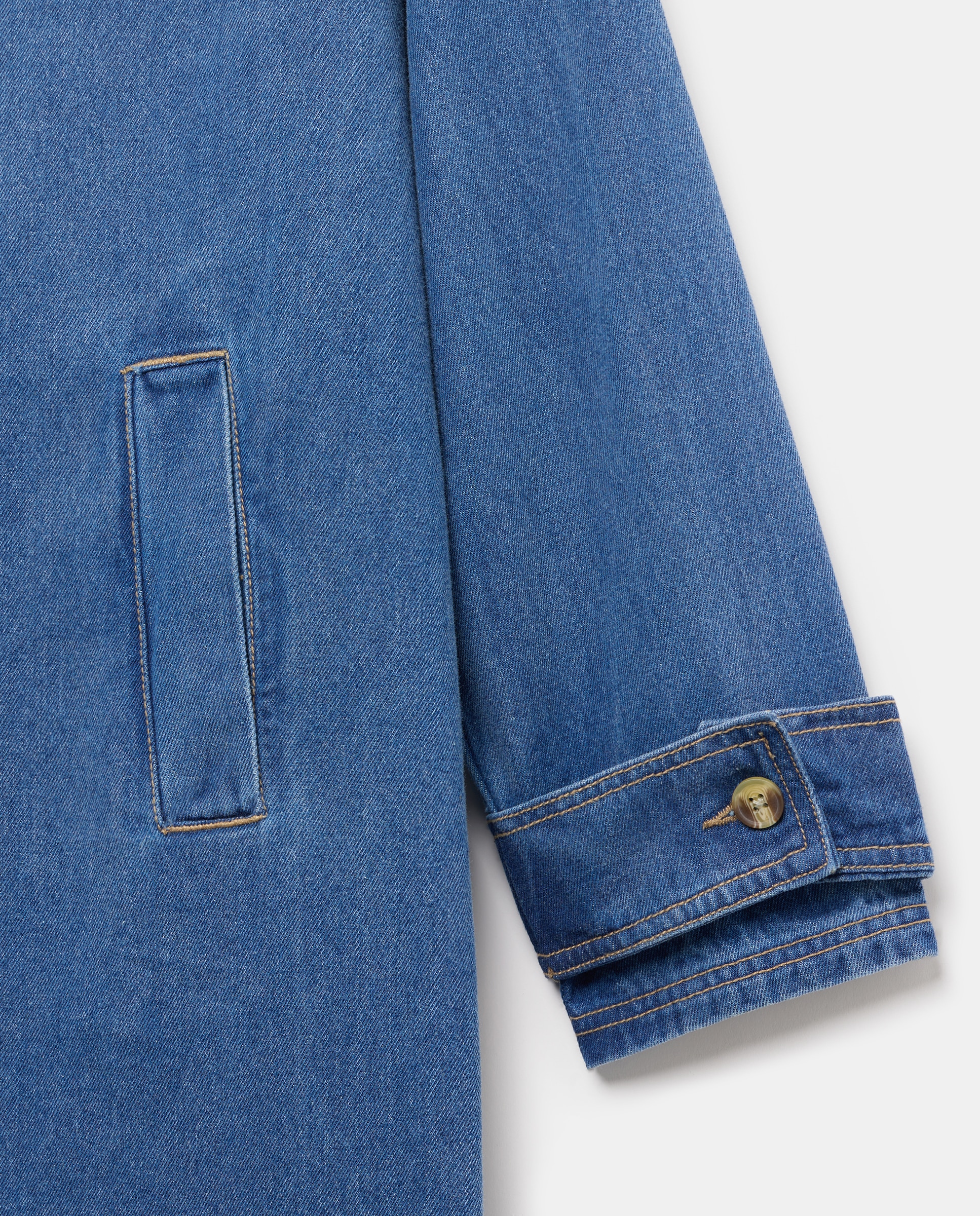 Chaqueta vaquera de mujer midi Azul pálido-5