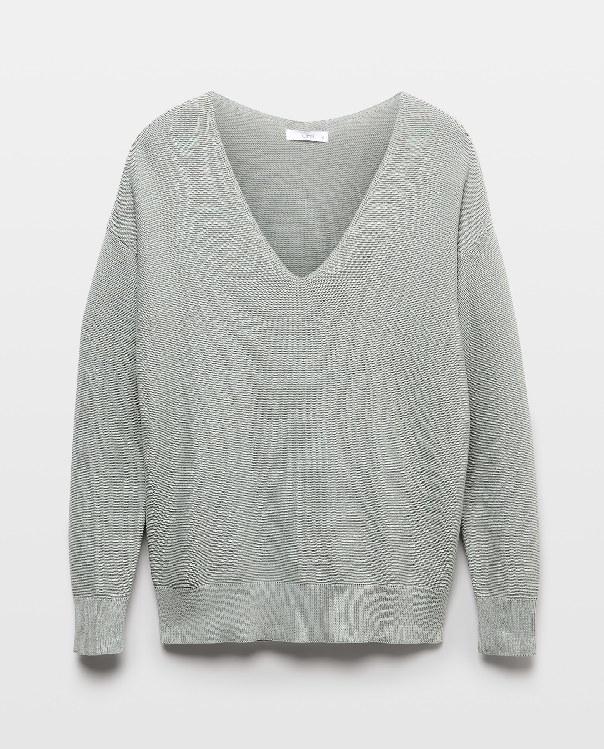 Jersey de mujer básico cuello pico 582 Verde agua-4