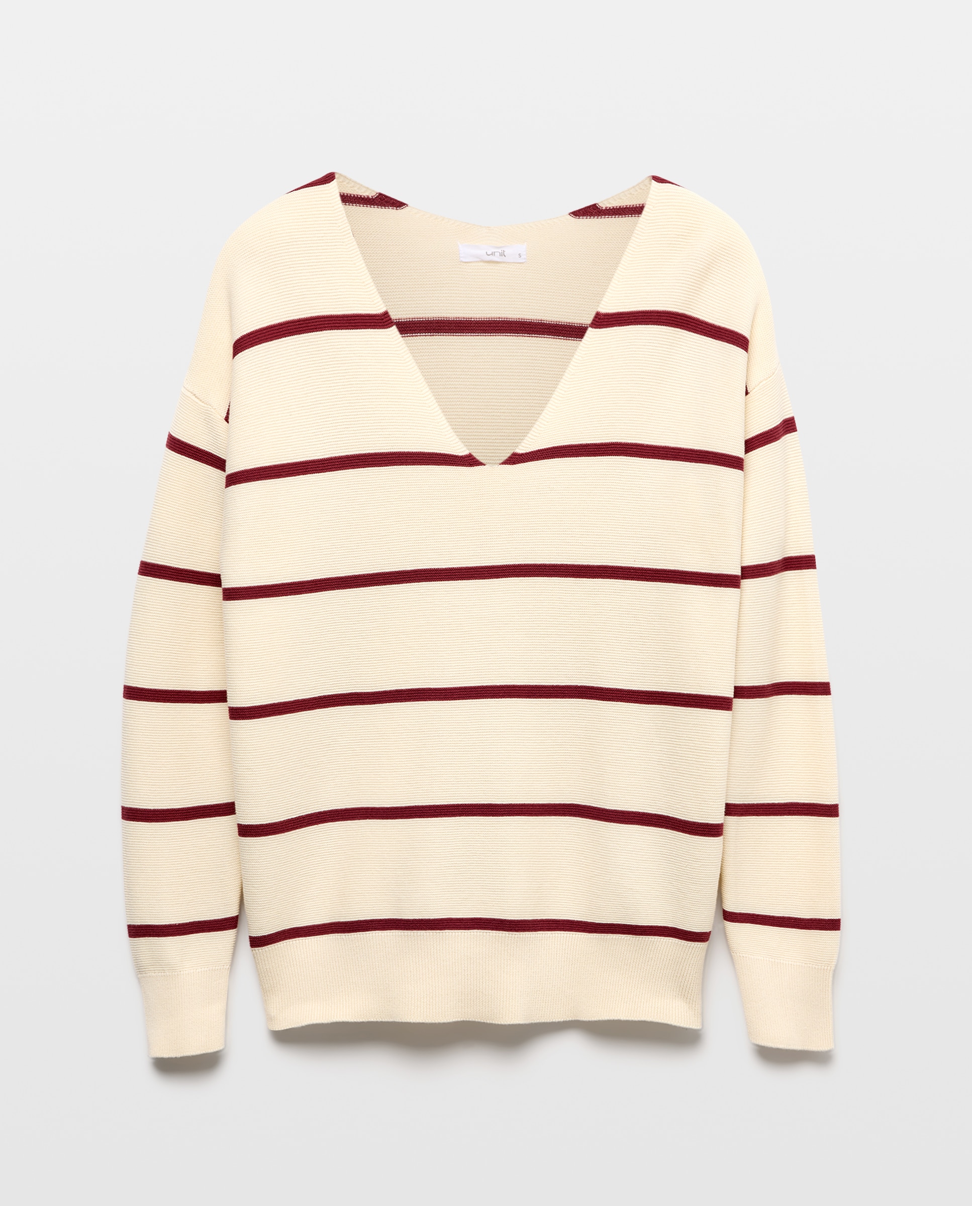 Jersey de mujer básico cuello pico Blanco-4