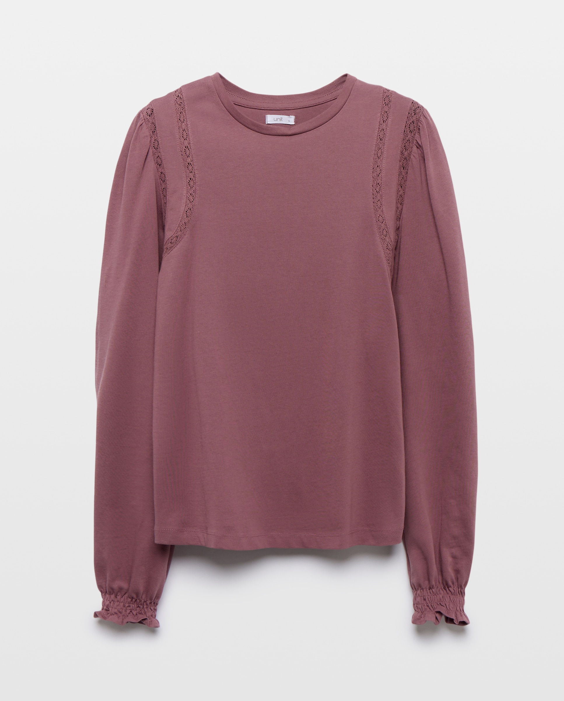 Camiseta de mujer cuello caja con detalles 291 Berenjena-4