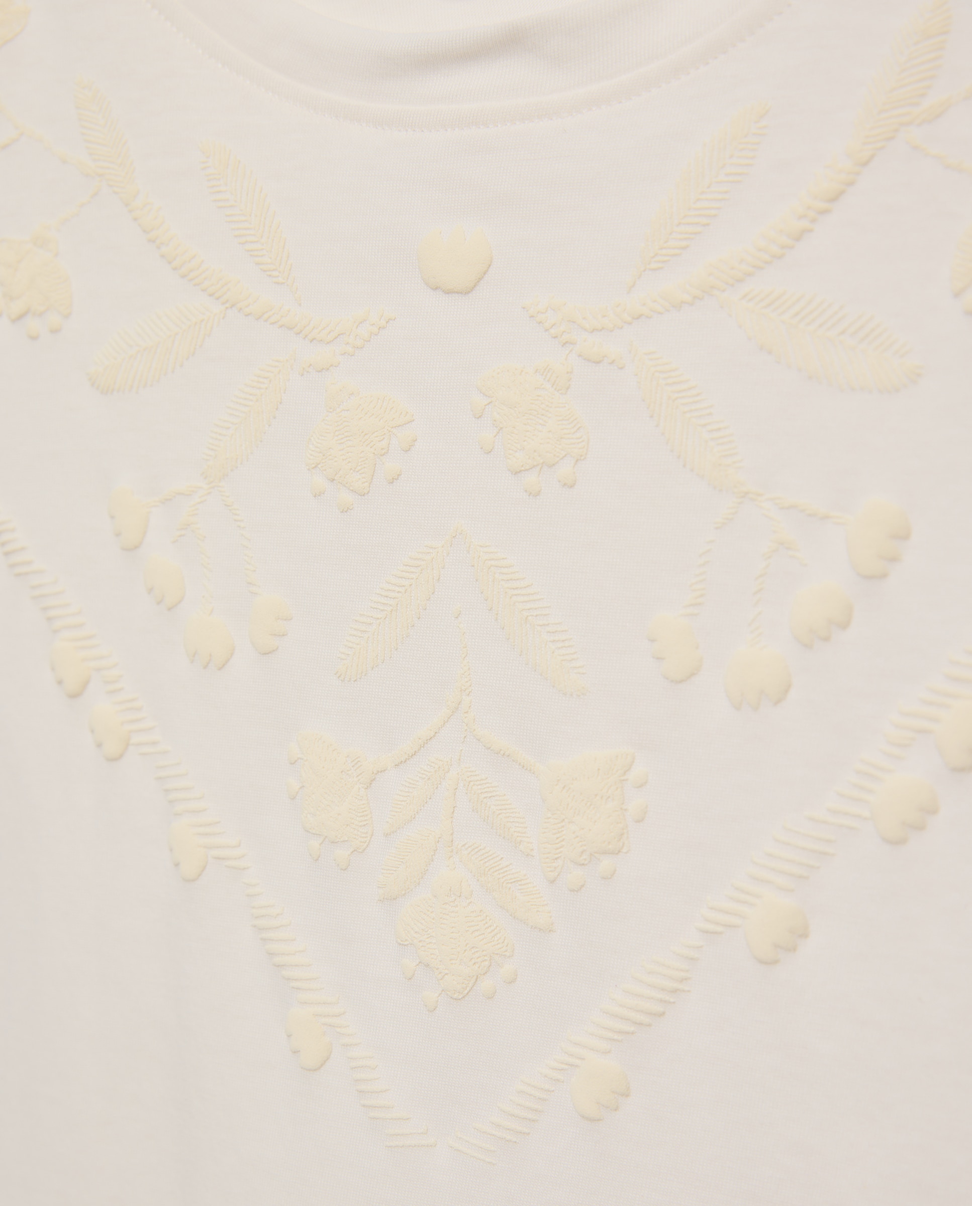 Camiseta de mujer cuello caja puff print 120 Crudo-5