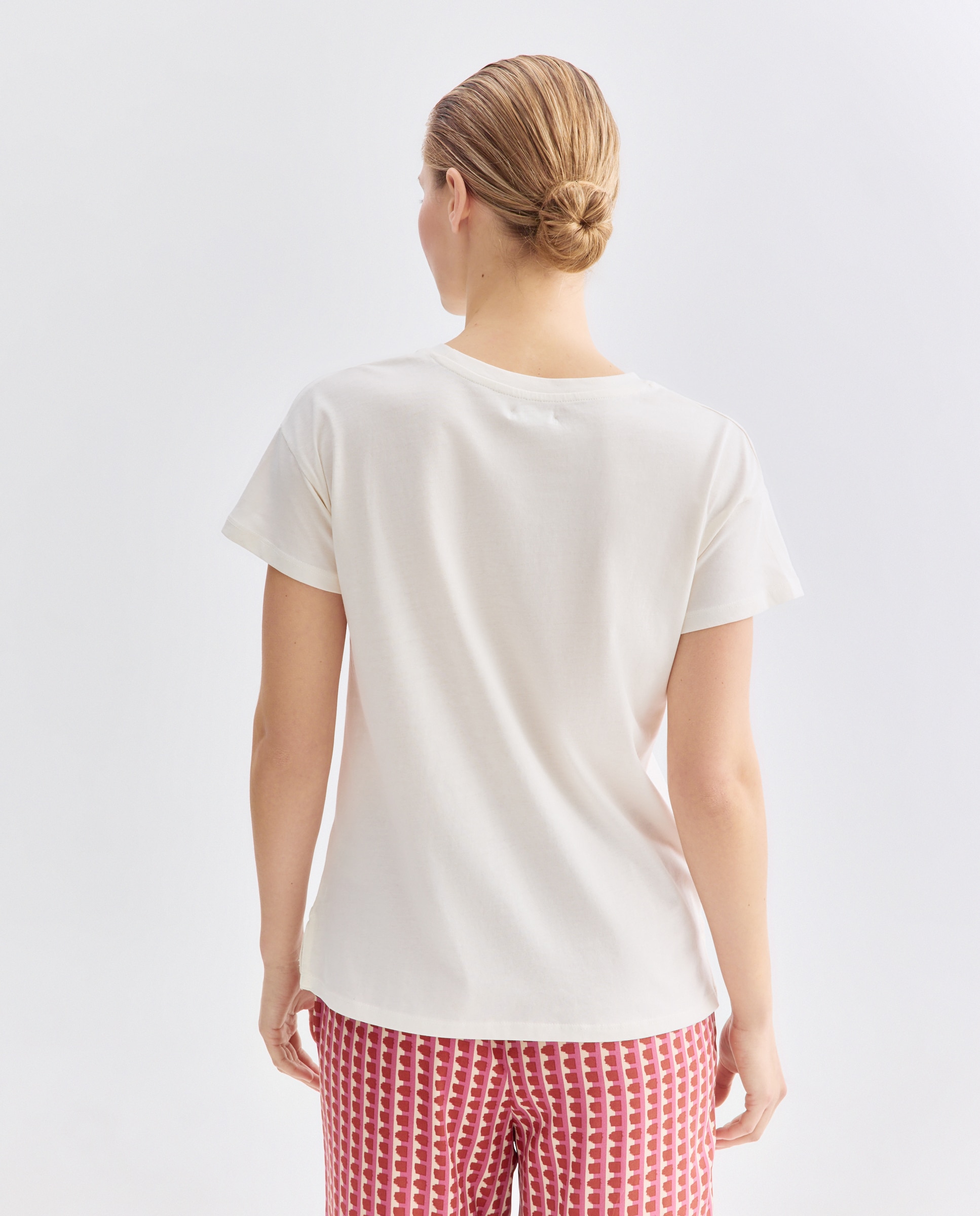 Camiseta estampada de mujer cuello caja Multicolor-3