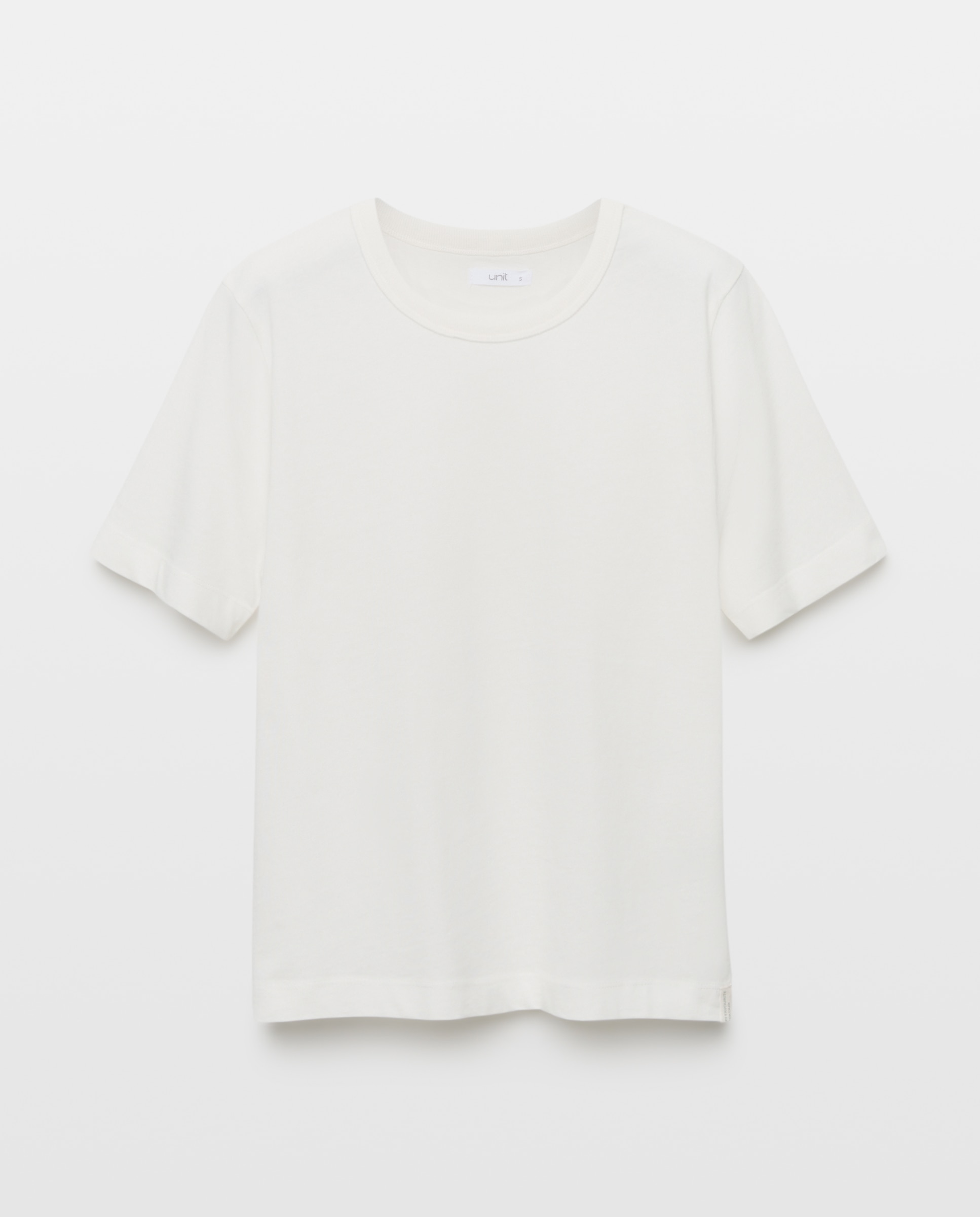 Camiseta básica de mujer cuello caja Blanco-4