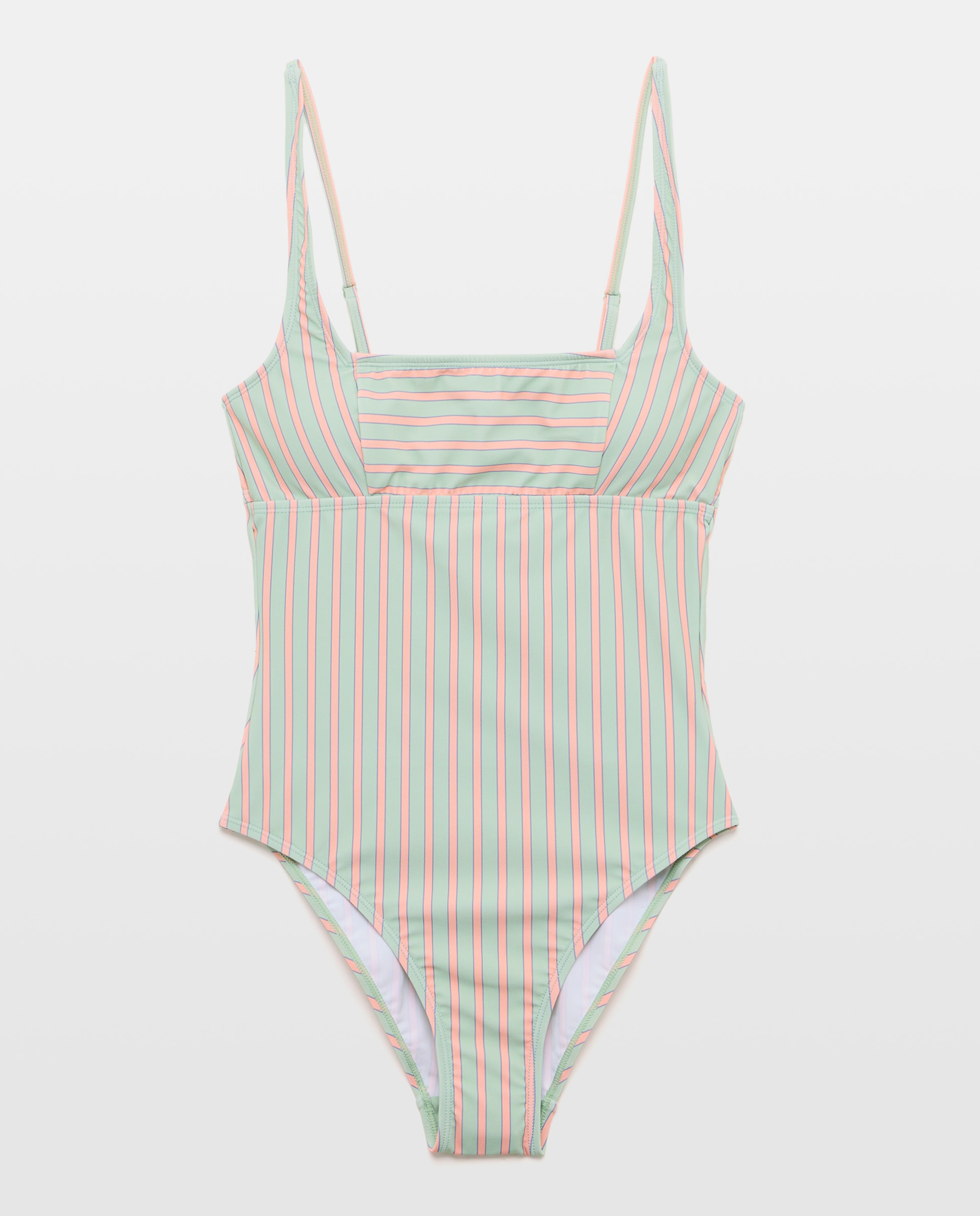 Bañador mujer escote cuadrado Verde-4