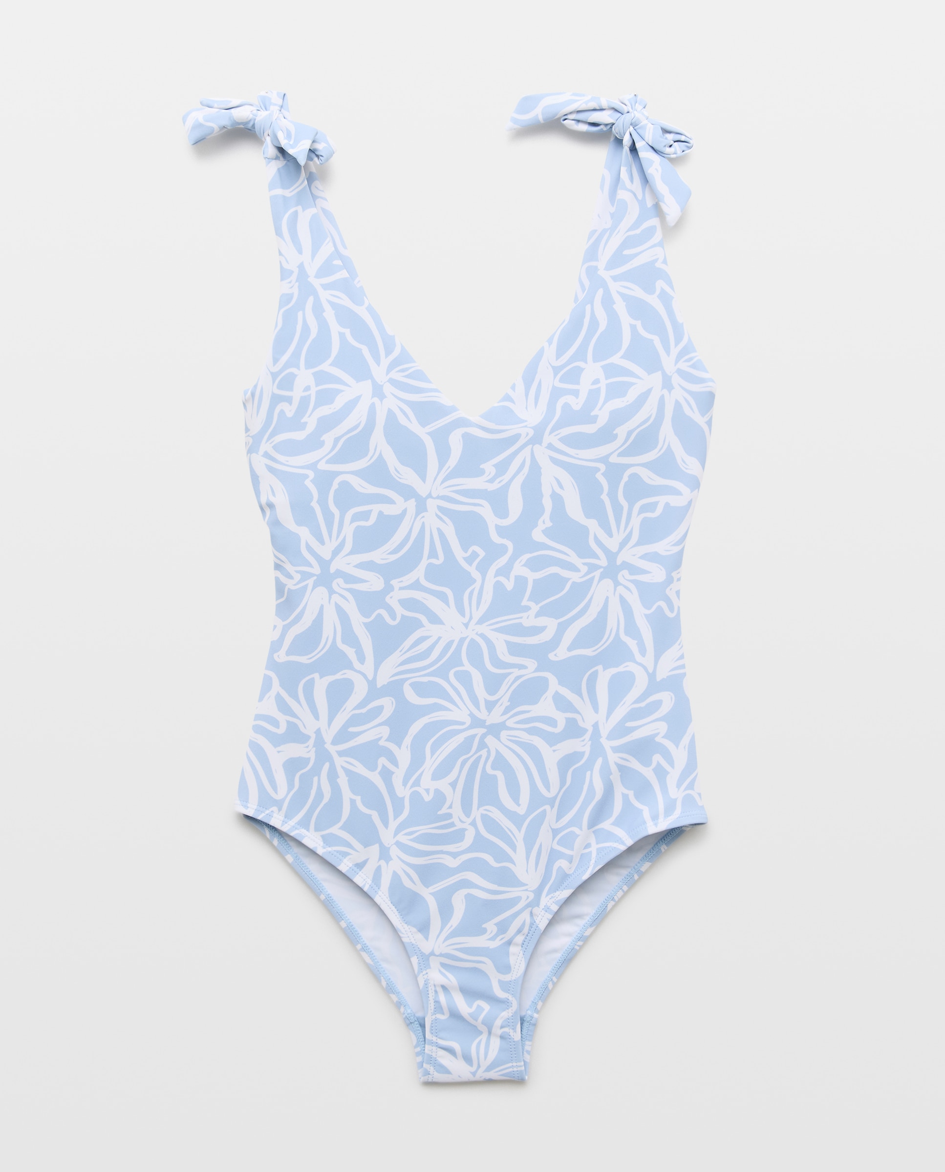 Bañador mujer escote pico tirante ancho Azul marino-3