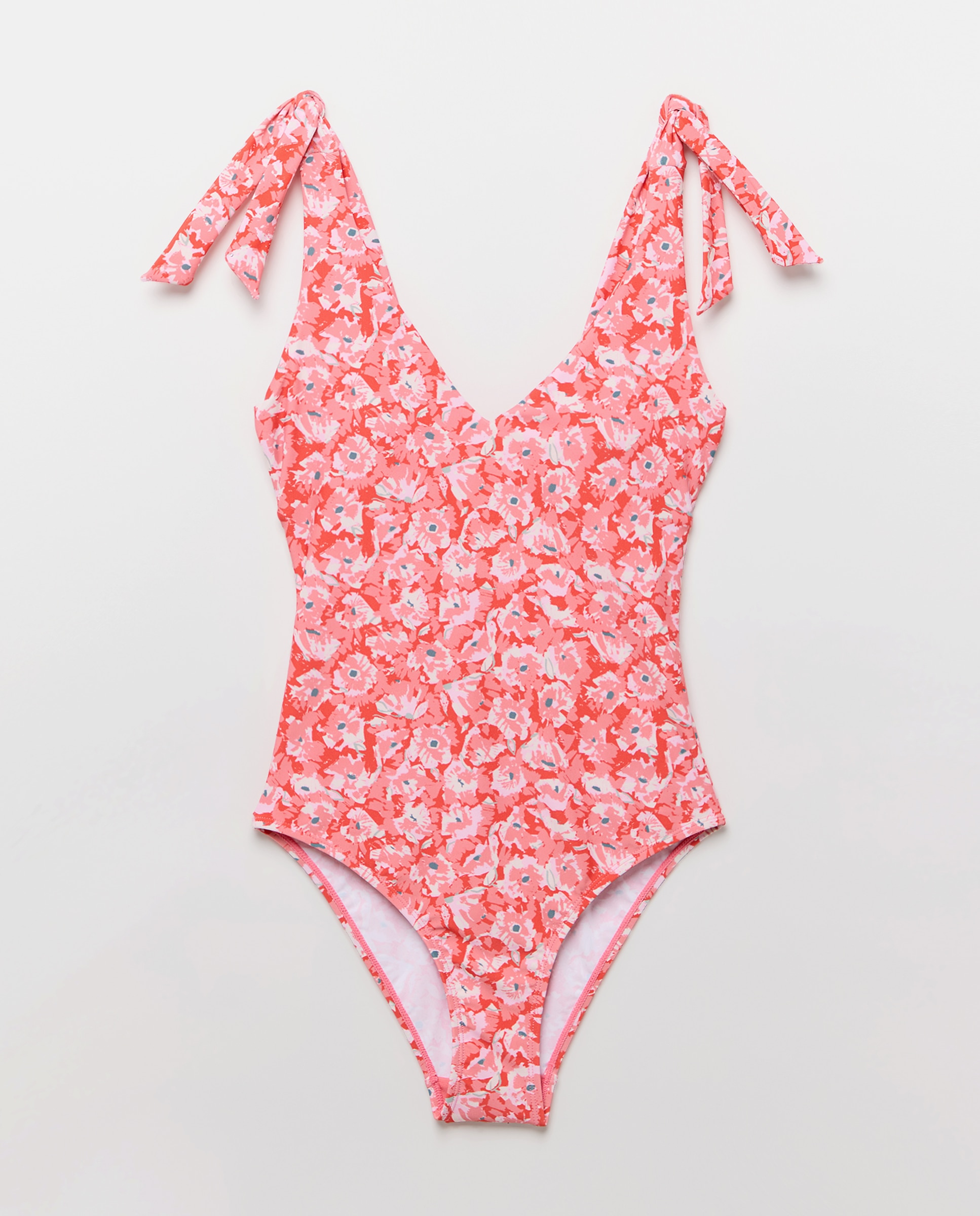 Bañador mujer escote pico tirante ancho 240 Fucsia-3