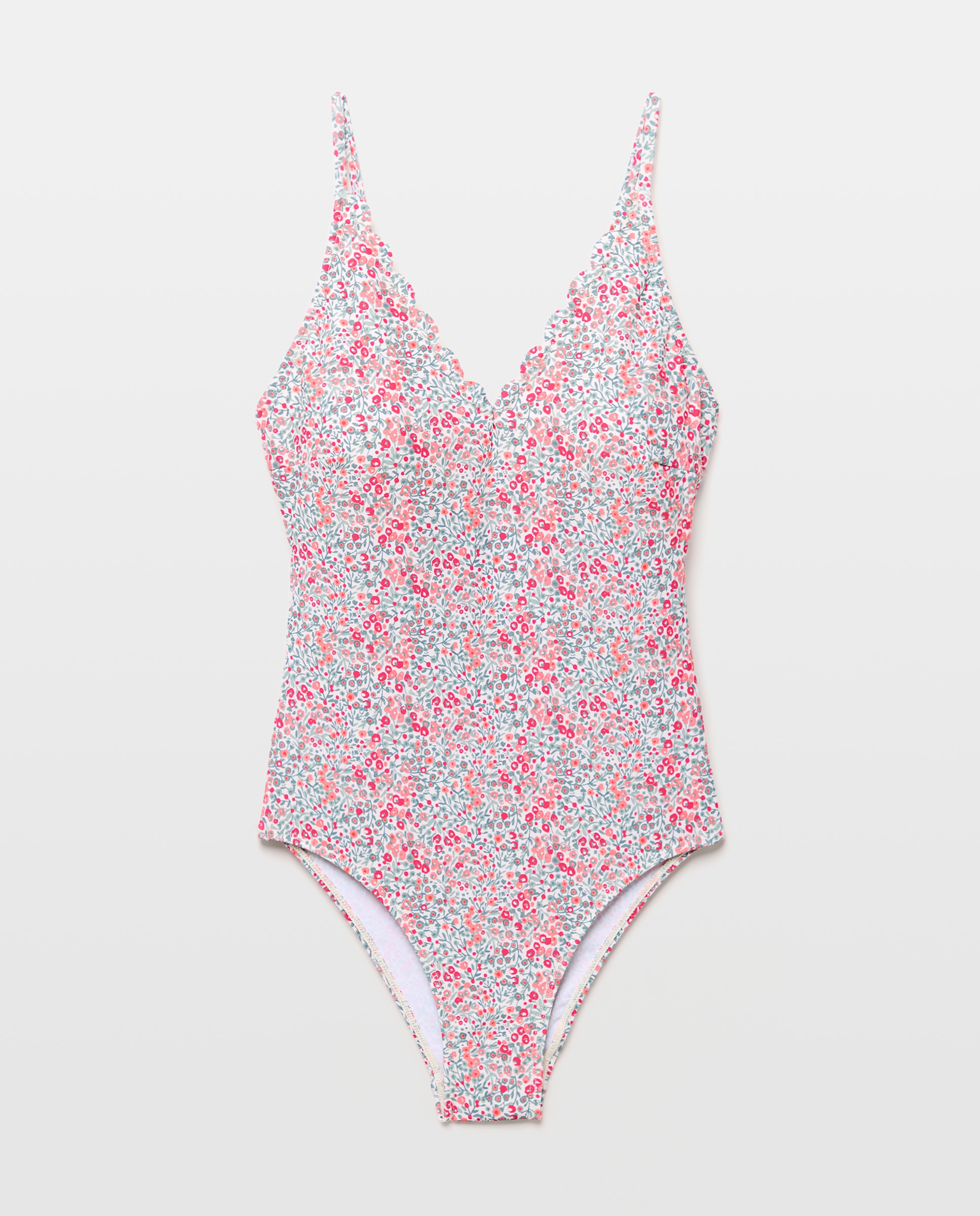 Bañador mujer ondas escote 240 Fucsia-3