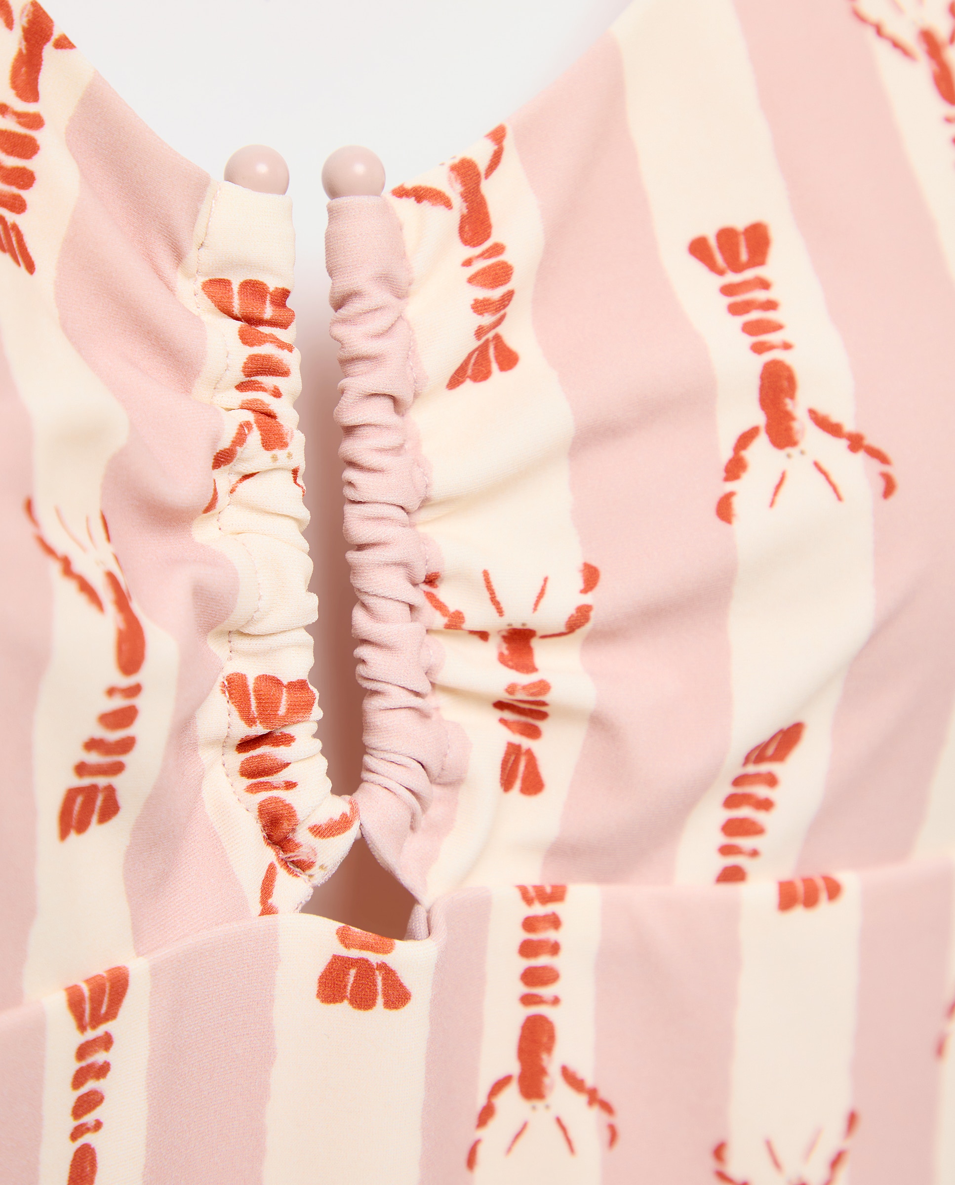 Bañador mujer pieza escote estampado 200 Rosa-5