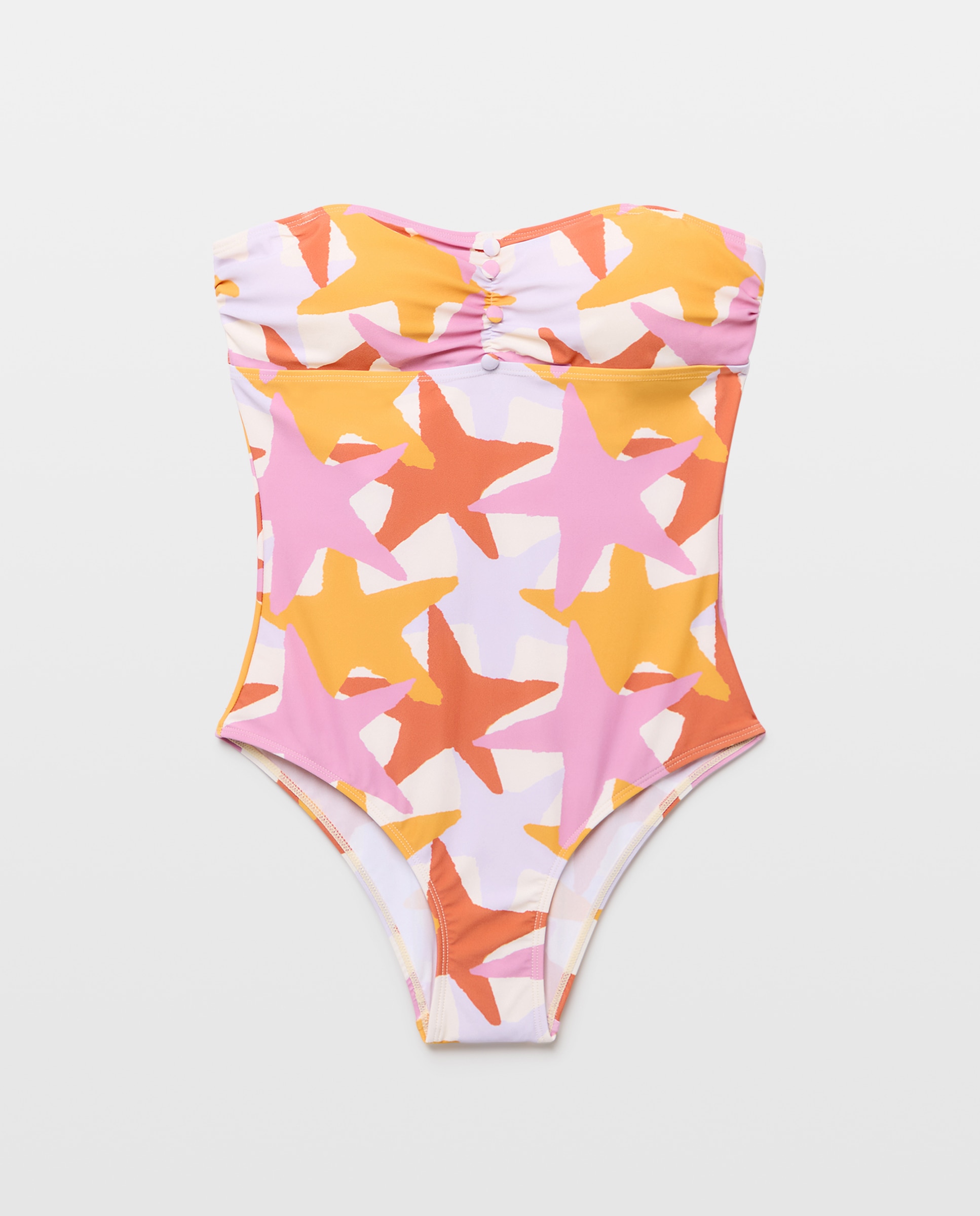 Bañador mujer botones 660 Naranja-4