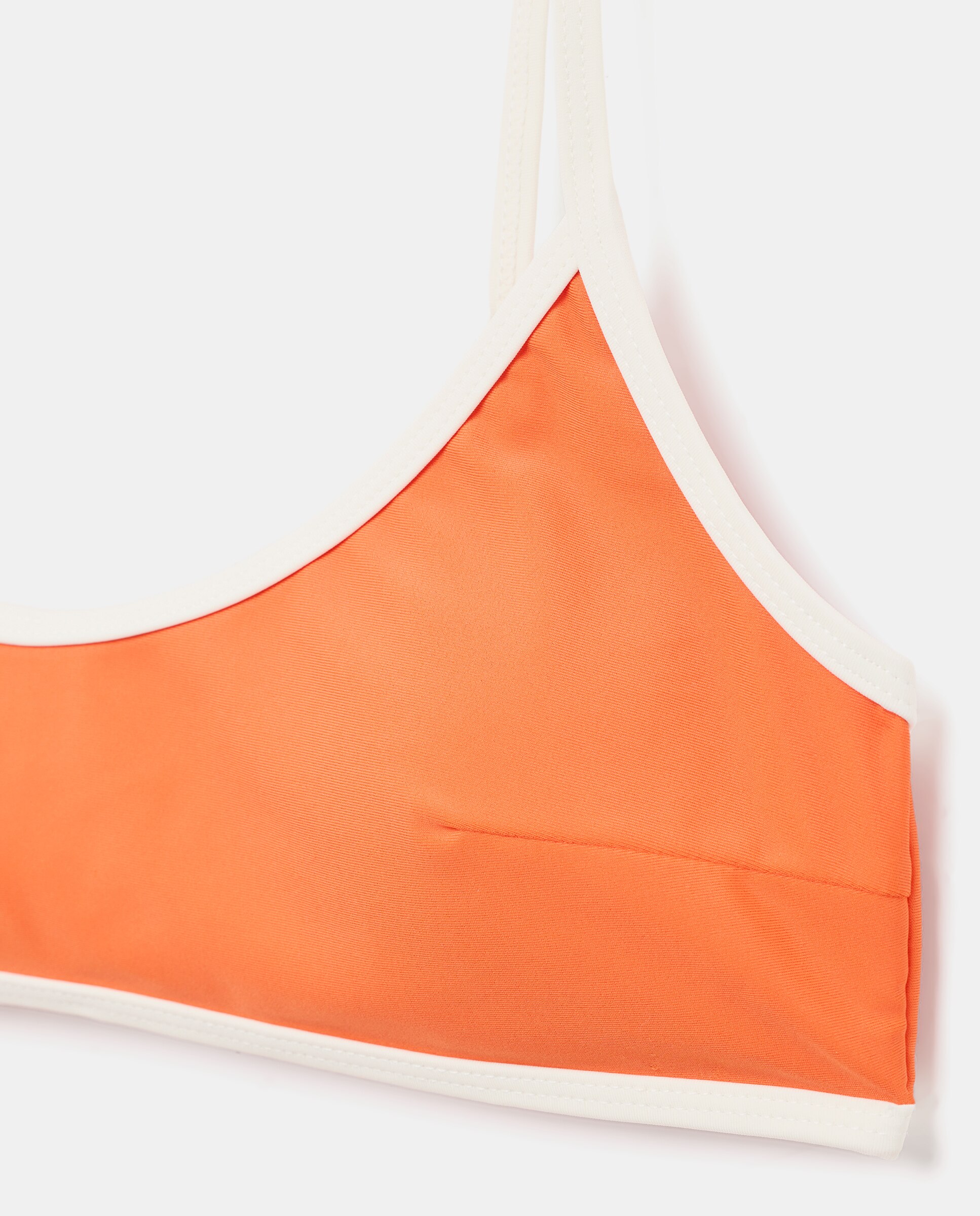 Bikini mujer escote pico contraste 600 Rojo-5