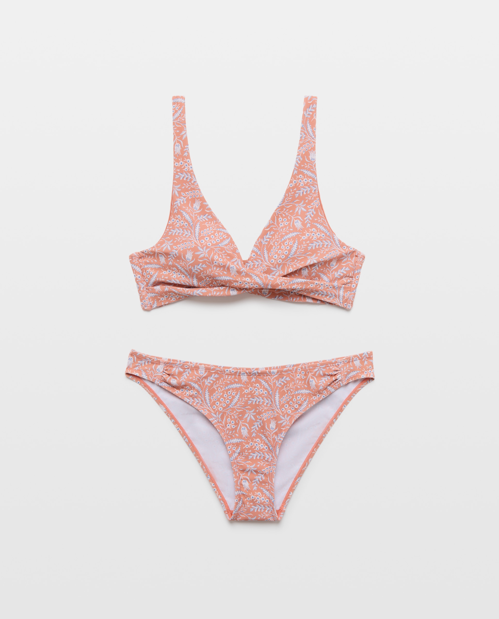 Bikini mujer escote cruzado Naranja-4