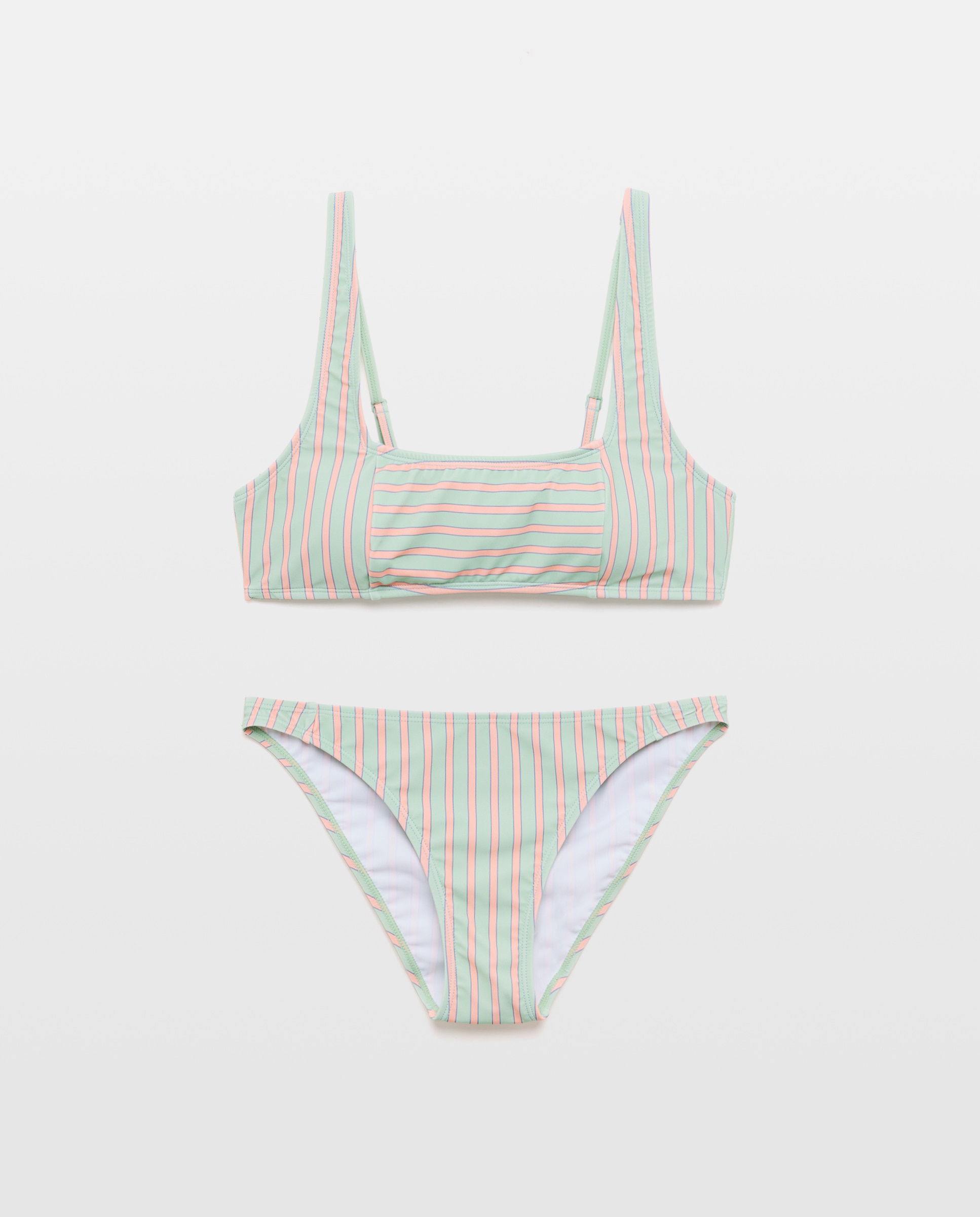 Bikini mujer escote cuadrado Verde-4