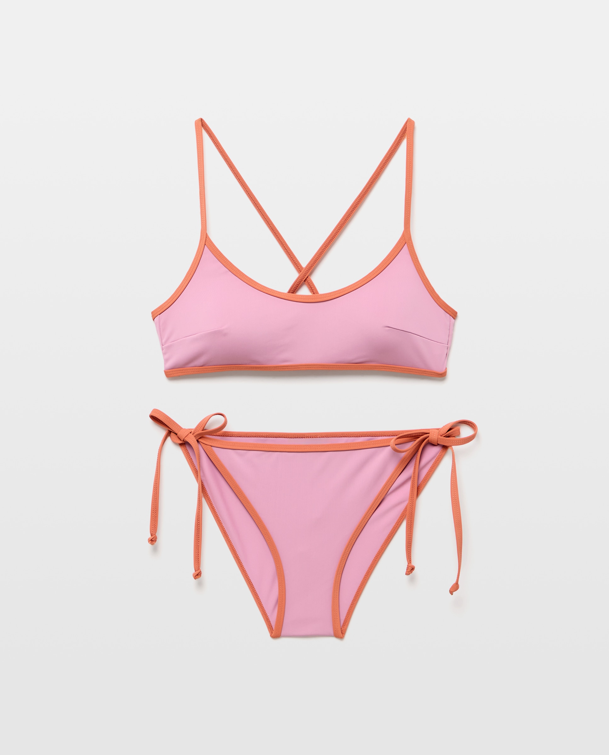 Bikini mujer tirante fino 200 Rosa-3