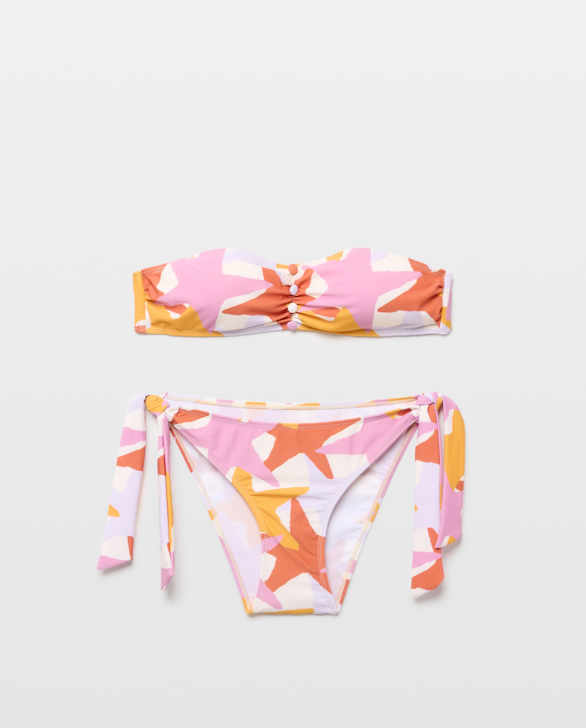 Bikini mujer botones 660 Naranja-3