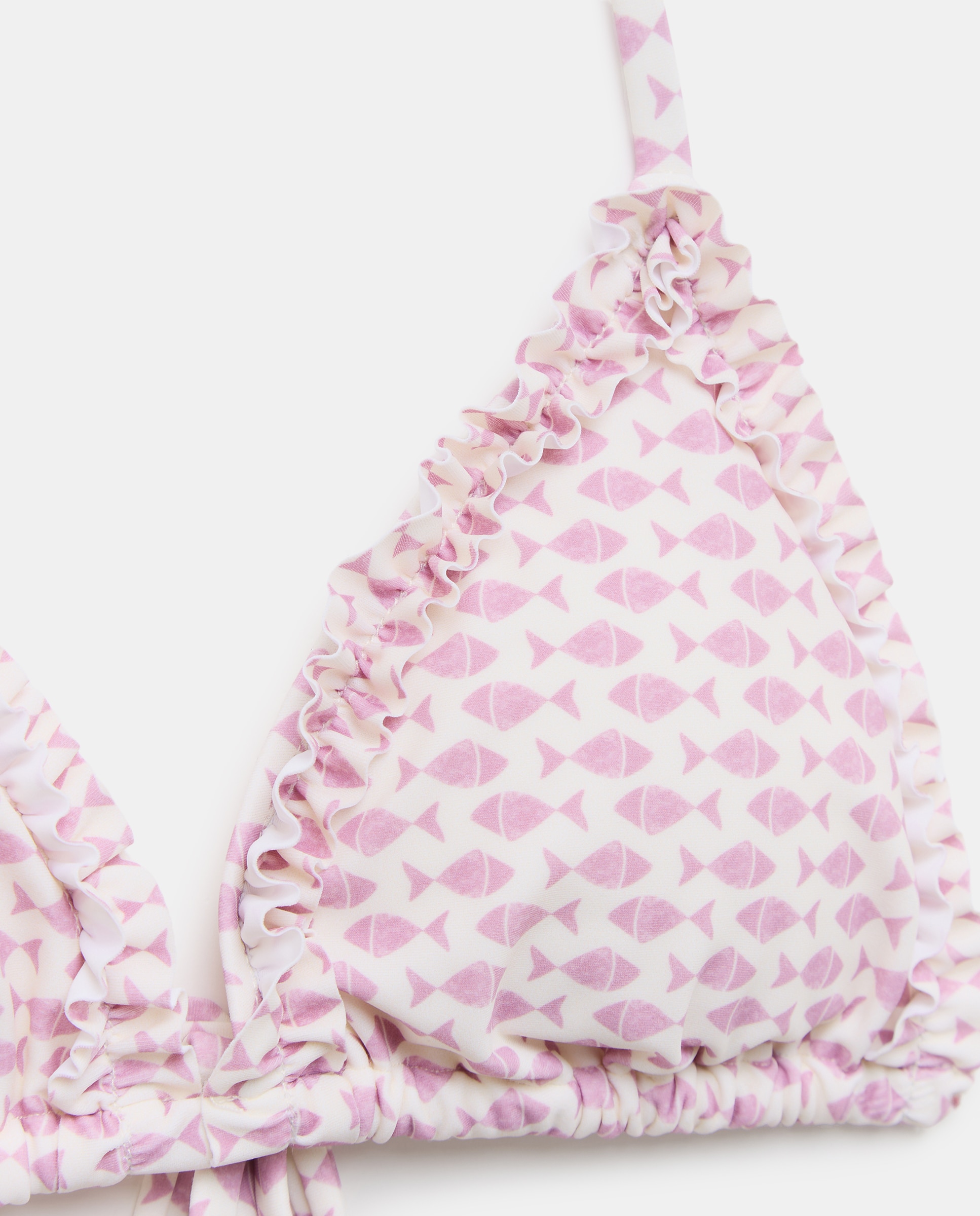 Top de baño mujer triangulo minivolante 200 Rosa-5