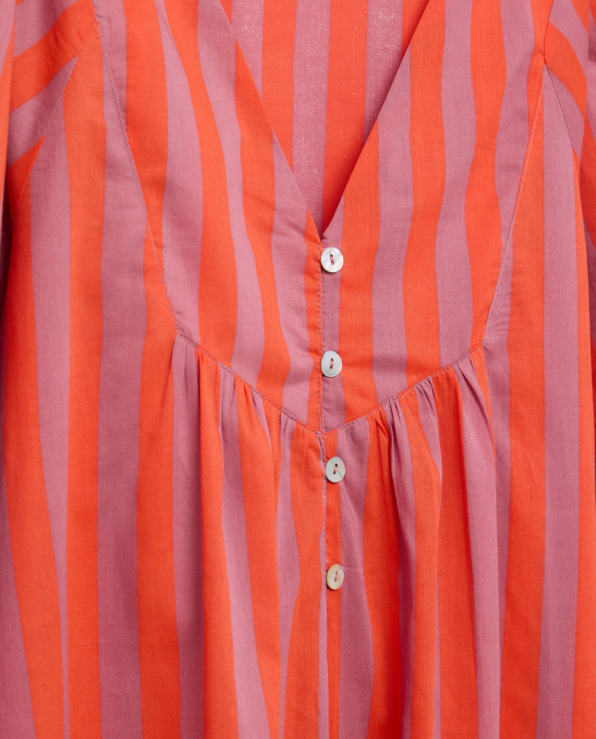 Caftán mujer largo algodón estampado 630 Coral-5