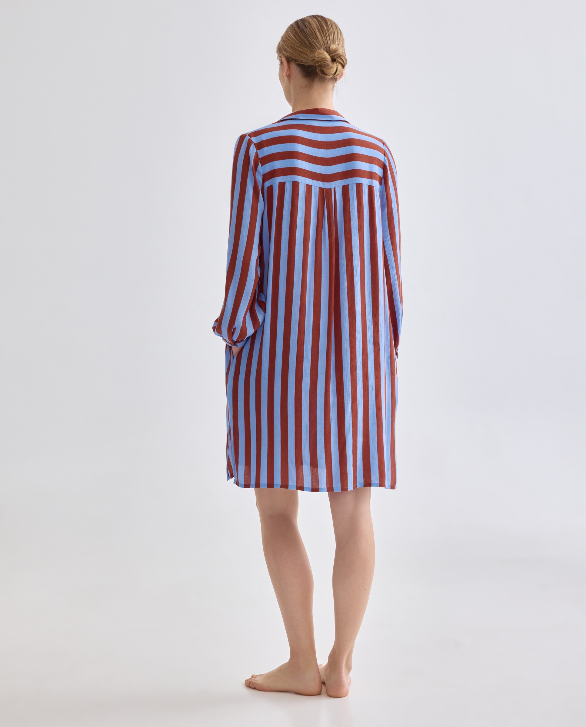 Caftán mujer camisero estampado Azul-2