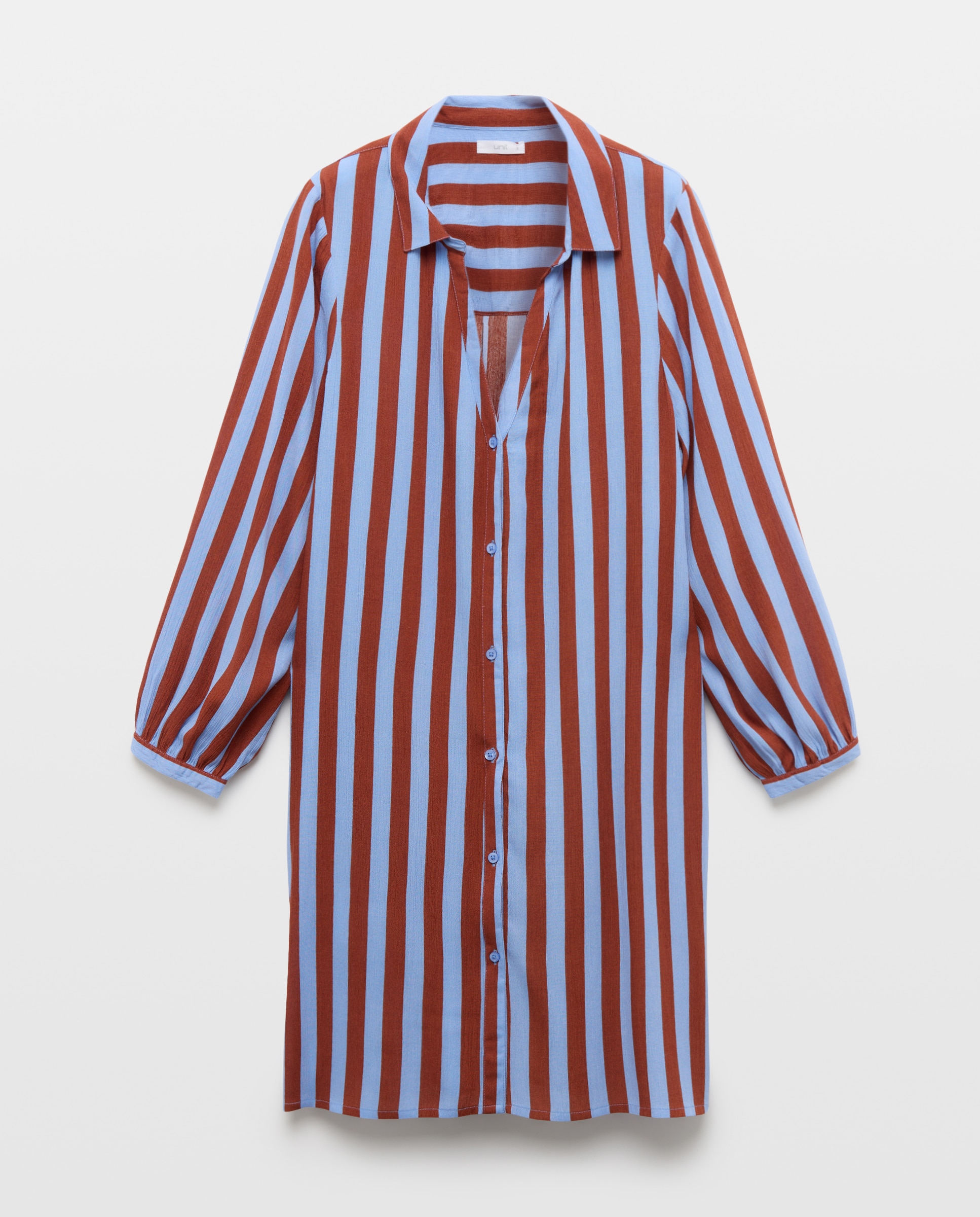 Caftán mujer camisero estampado Azul-3