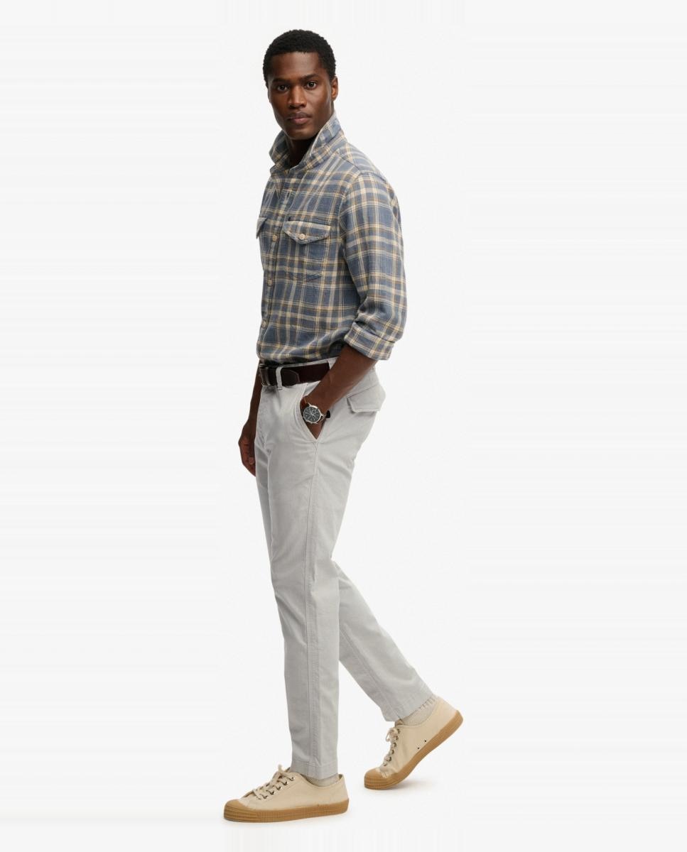 Calças Chino Utility Cinzento-claro-6