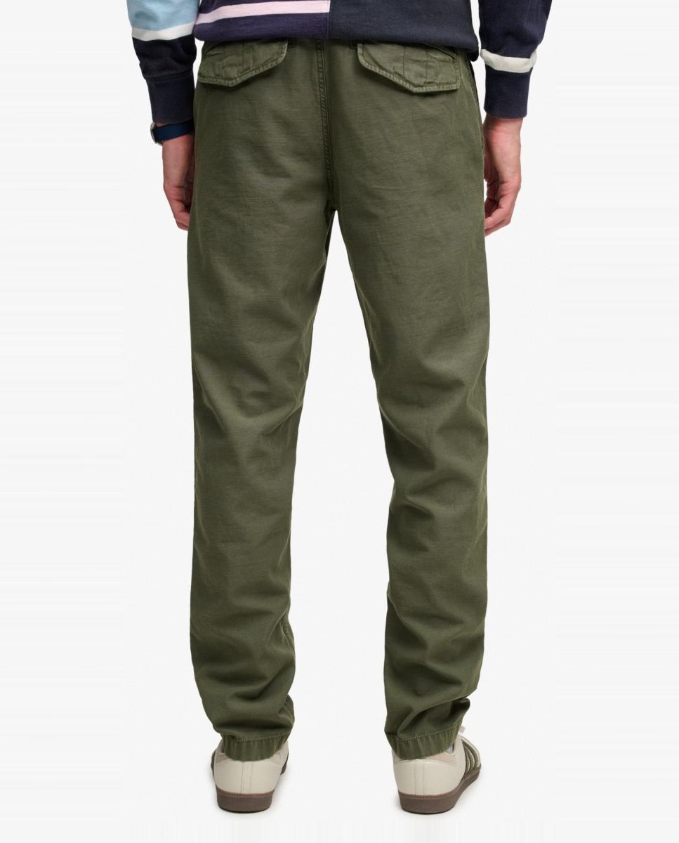 Calças Chino Tapered com Lavagem Verde-2