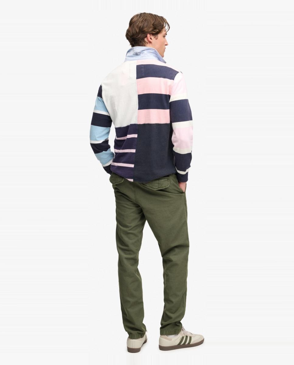 Calças Chino Tapered com Lavagem Verde-4