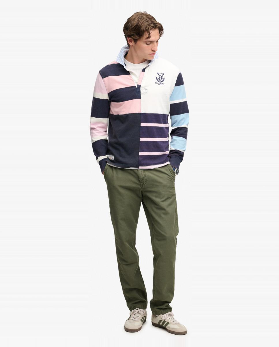 Calças Chino Tapered com Lavagem Verde-5